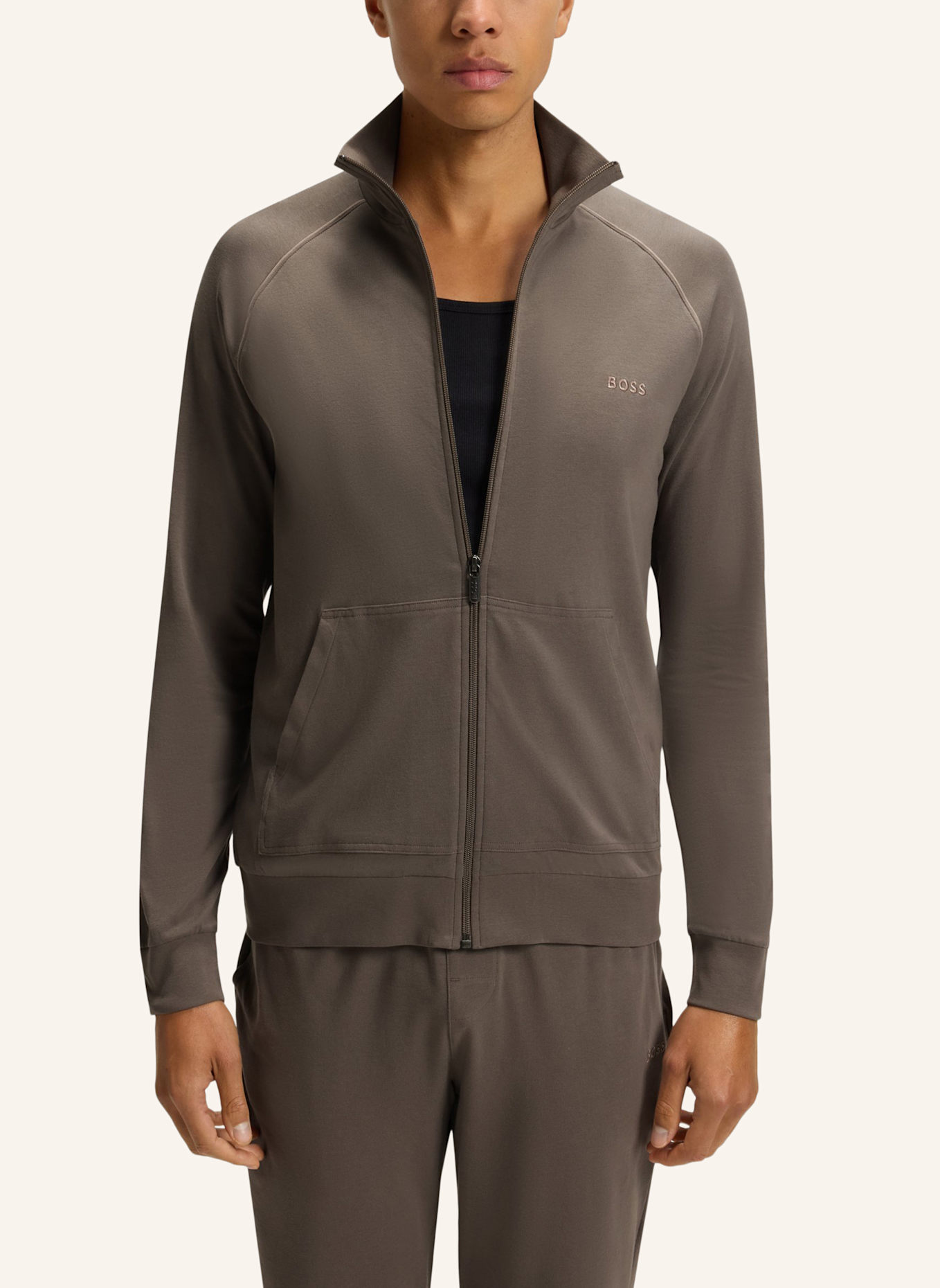 BOSS Loungewear Jacke MIX&MATCH JACKET Z Regular Fit: BRAUN