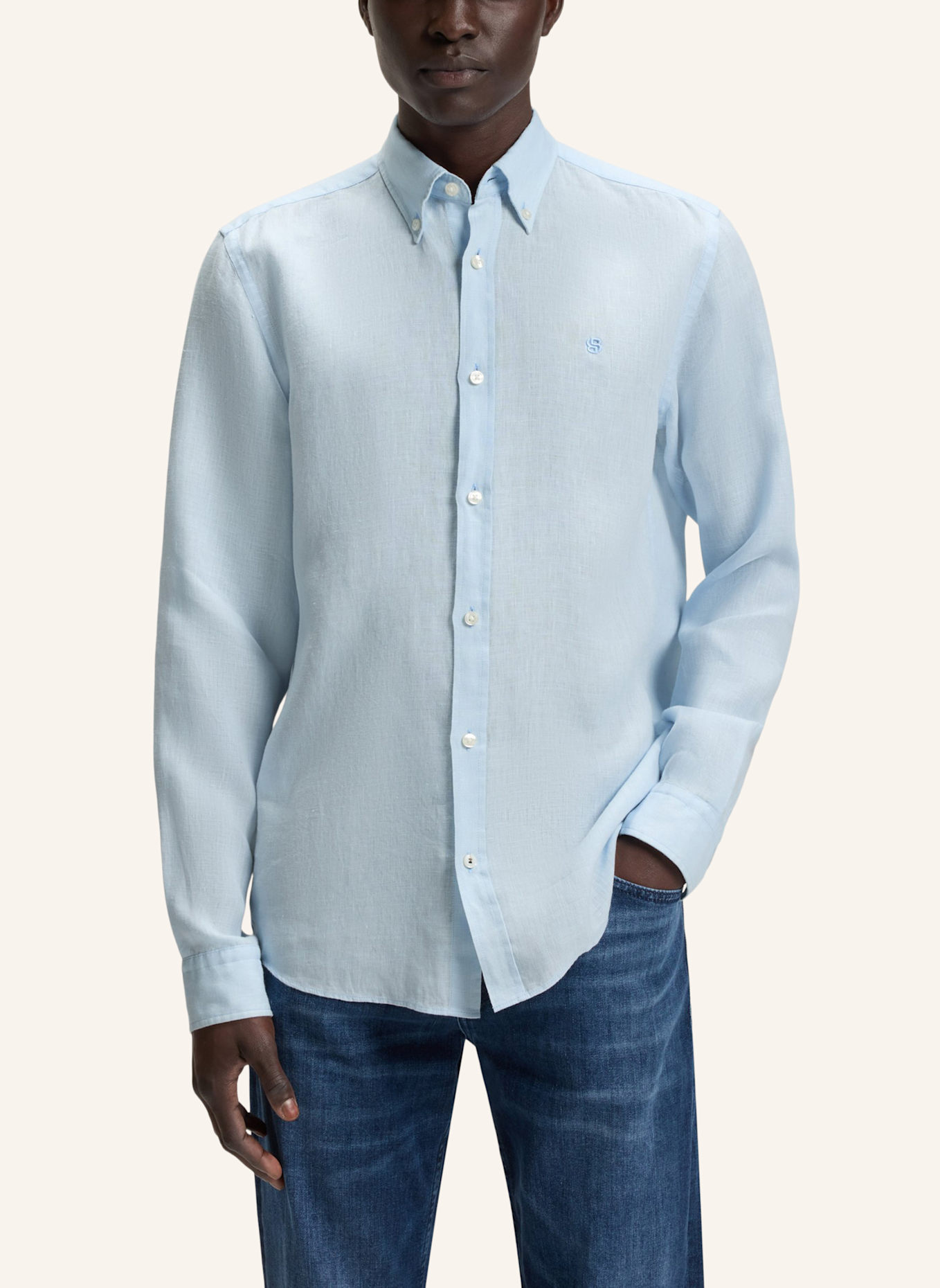 BOSS Casual Hemd H-ROAN-BD-E-C1-253 Slim Fit: HELLBLAU