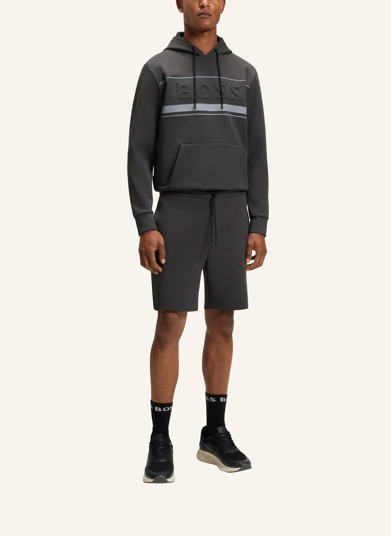 BOSS Casual Hose SHORTS ZONE Regular Fit: DUNKELGRAU