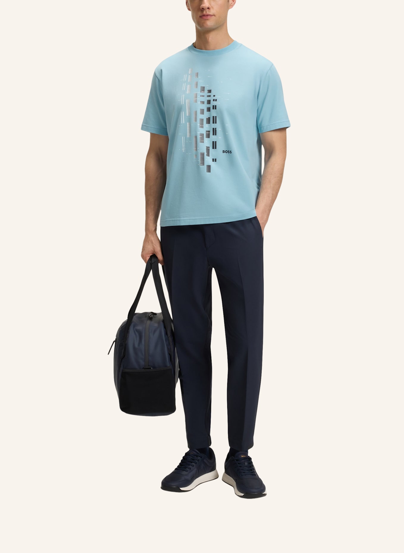 BOSS T-Shirt TEE GRX ZONE Regular Fit: HELLBLAU