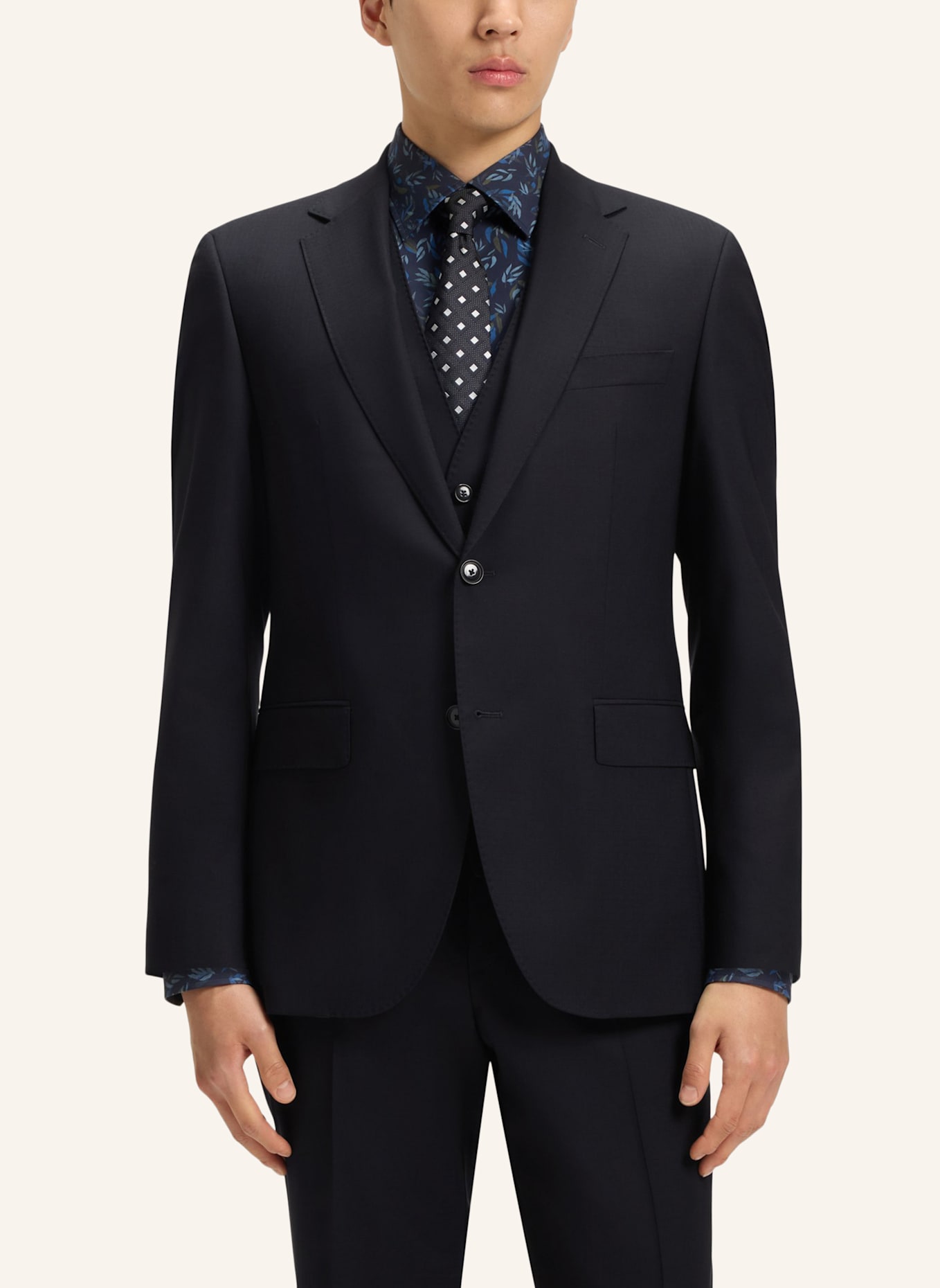 BOSS Business Anzug H-JECKSON-3PCS-253 Regular Fit: DUNKELBLAU