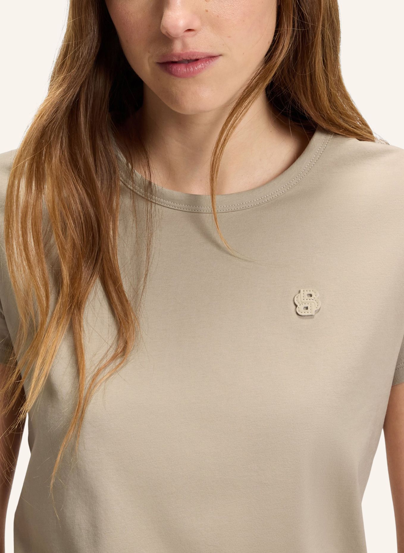 BOSS T-Shirt EVENTSA8 Slim Fit: BEIGE