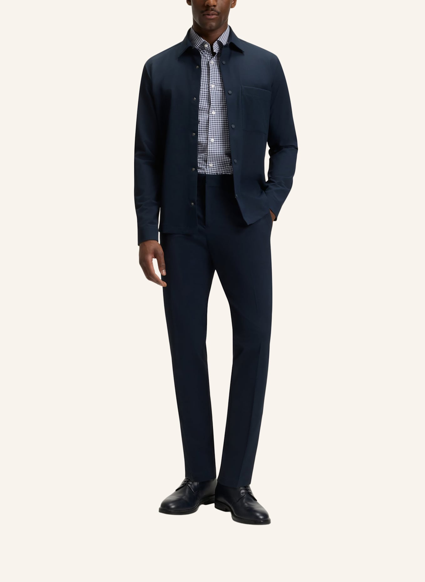 BOSS Business Hemd P-HANK-KENT-C1-222 Slim Fit: DUNKELBLAU