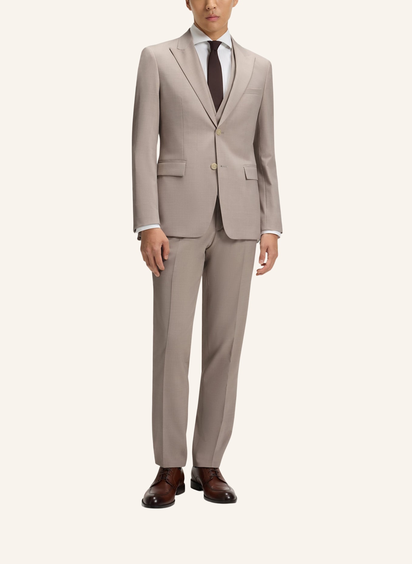 BOSS Business Anzug H-HOUSTON-3PCS-PK252 Slim Fit: BEIGE
