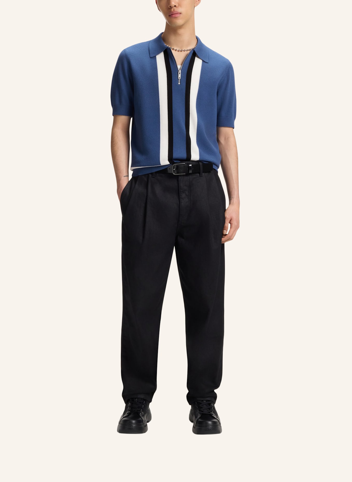 HUGO Pullover SHOLPONE Relaxed Fit: BLAU