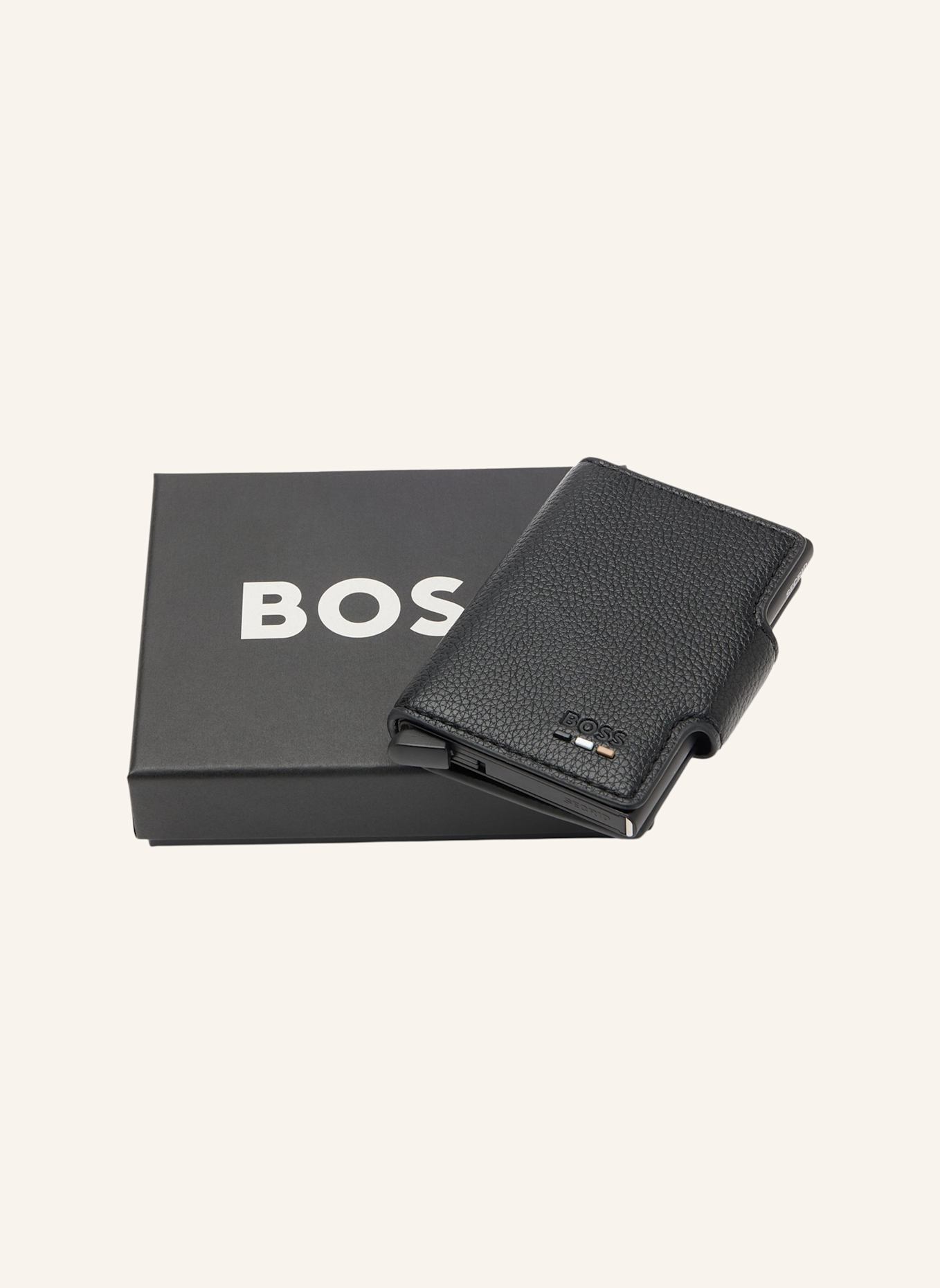BOSS Kleine Leder-Geschenkset RAY_SECRID: SCHWARZ