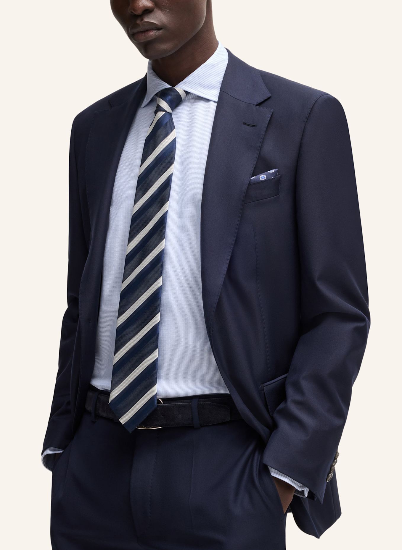 BOSS Business Hemd L-JOSH-SPREAD-C1-243 Regular Fit: BLAU