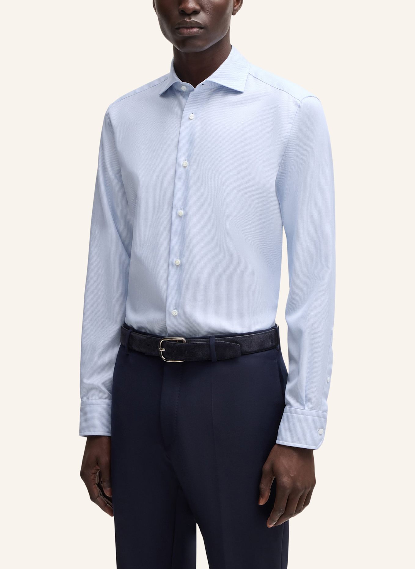 BOSS Business Hemd L-JOSH-SPREAD-C1-243 Regular Fit: BLAU