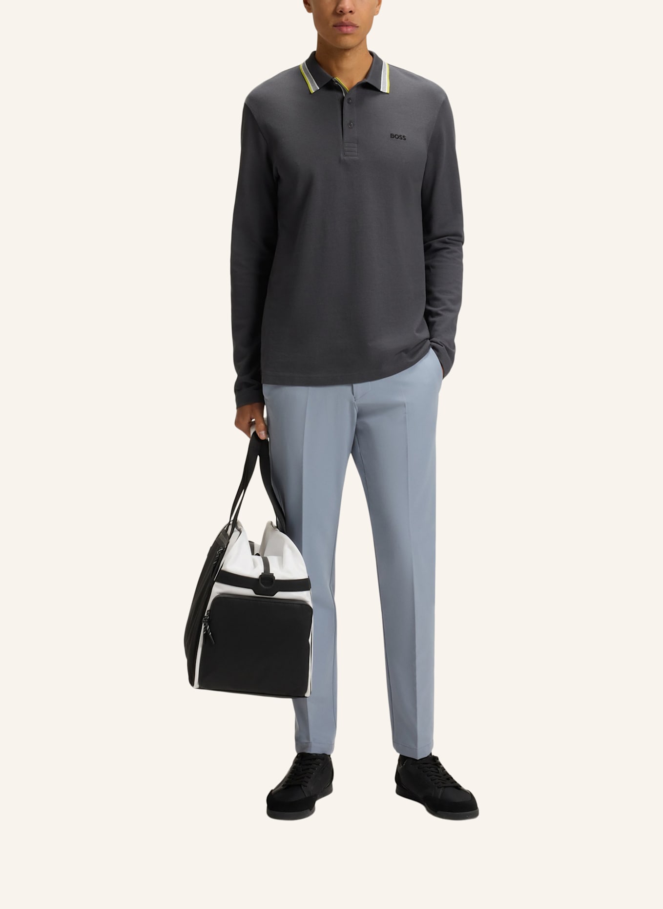 BOSS Piqué-Poloshirt PLISY Regular Fit: DUNKELGRAU