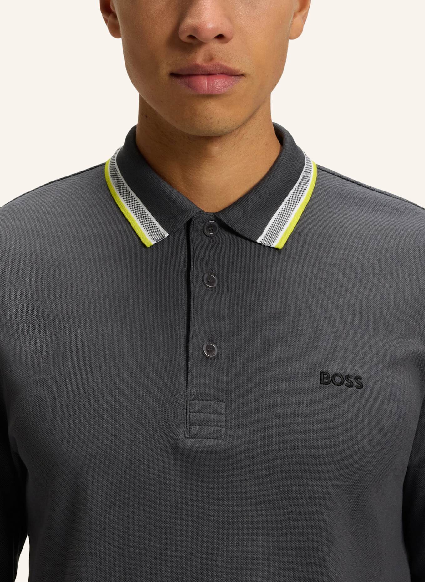BOSS Piqué-Poloshirt PLISY Regular Fit: DUNKELGRAU