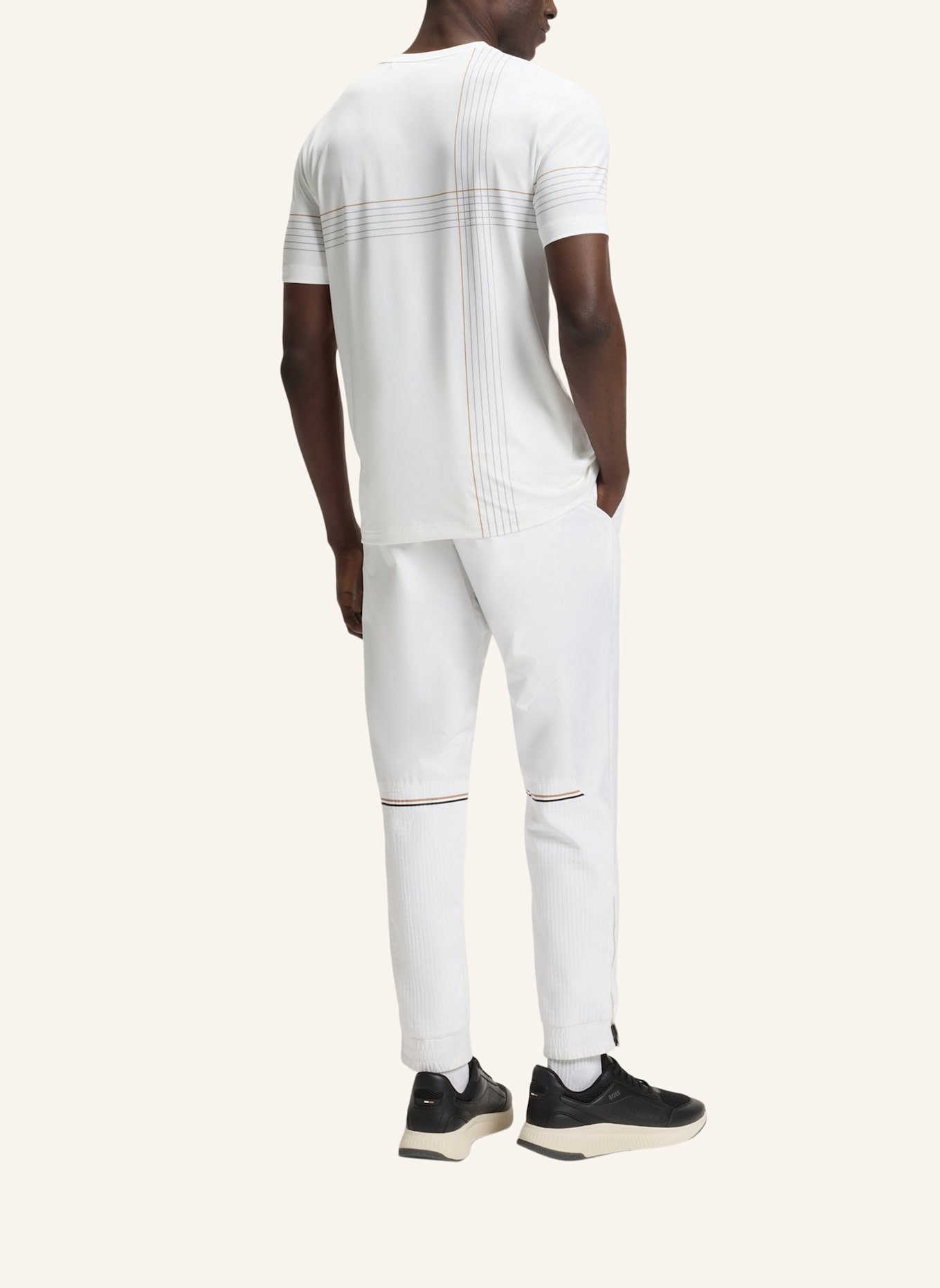 BOSS T-Shirt TEE CHECK TOC Slim Fit: WEISS