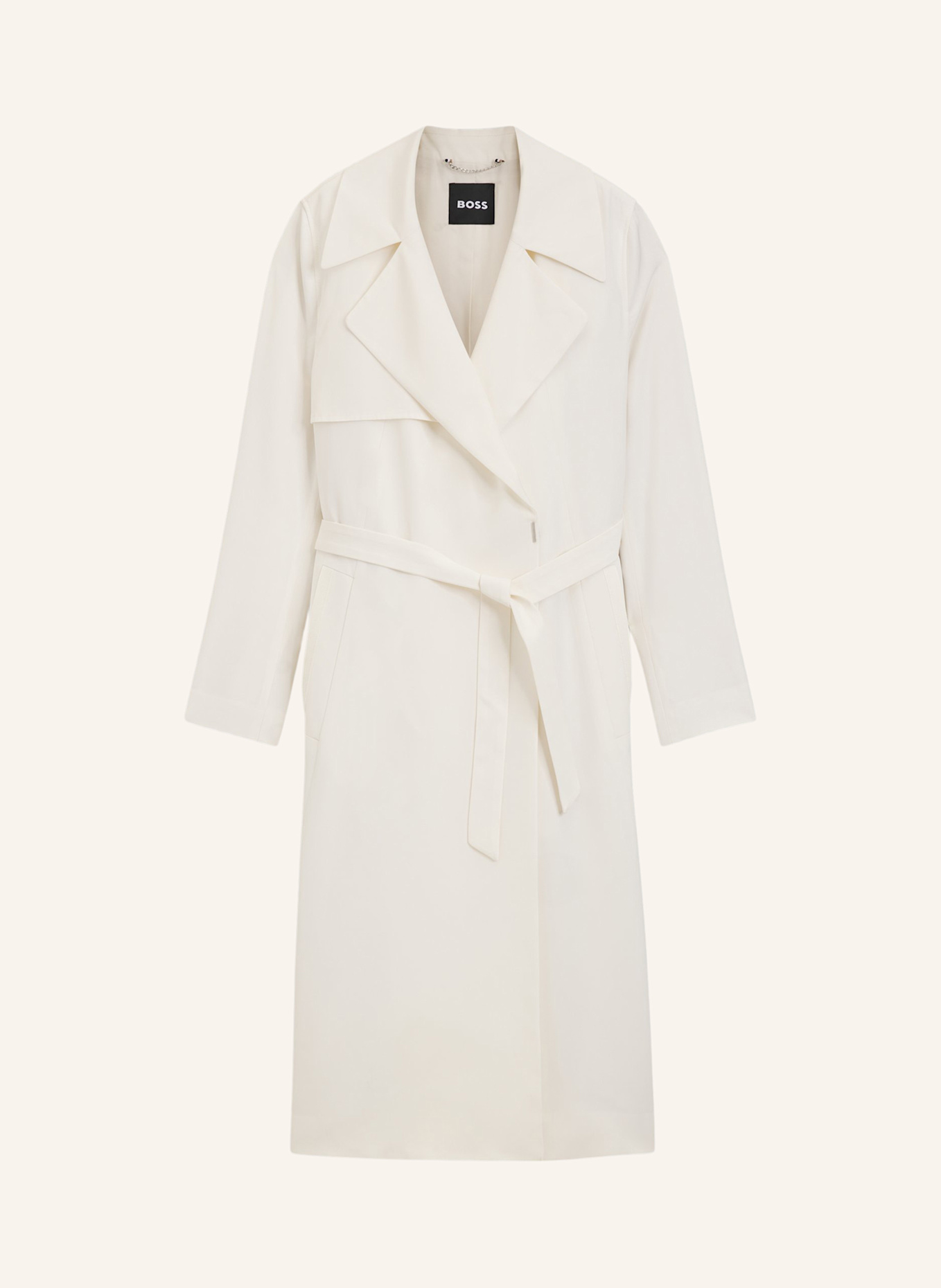 BOSS Klassischer Mantel CALISSYA Regular Fit: WEISS
