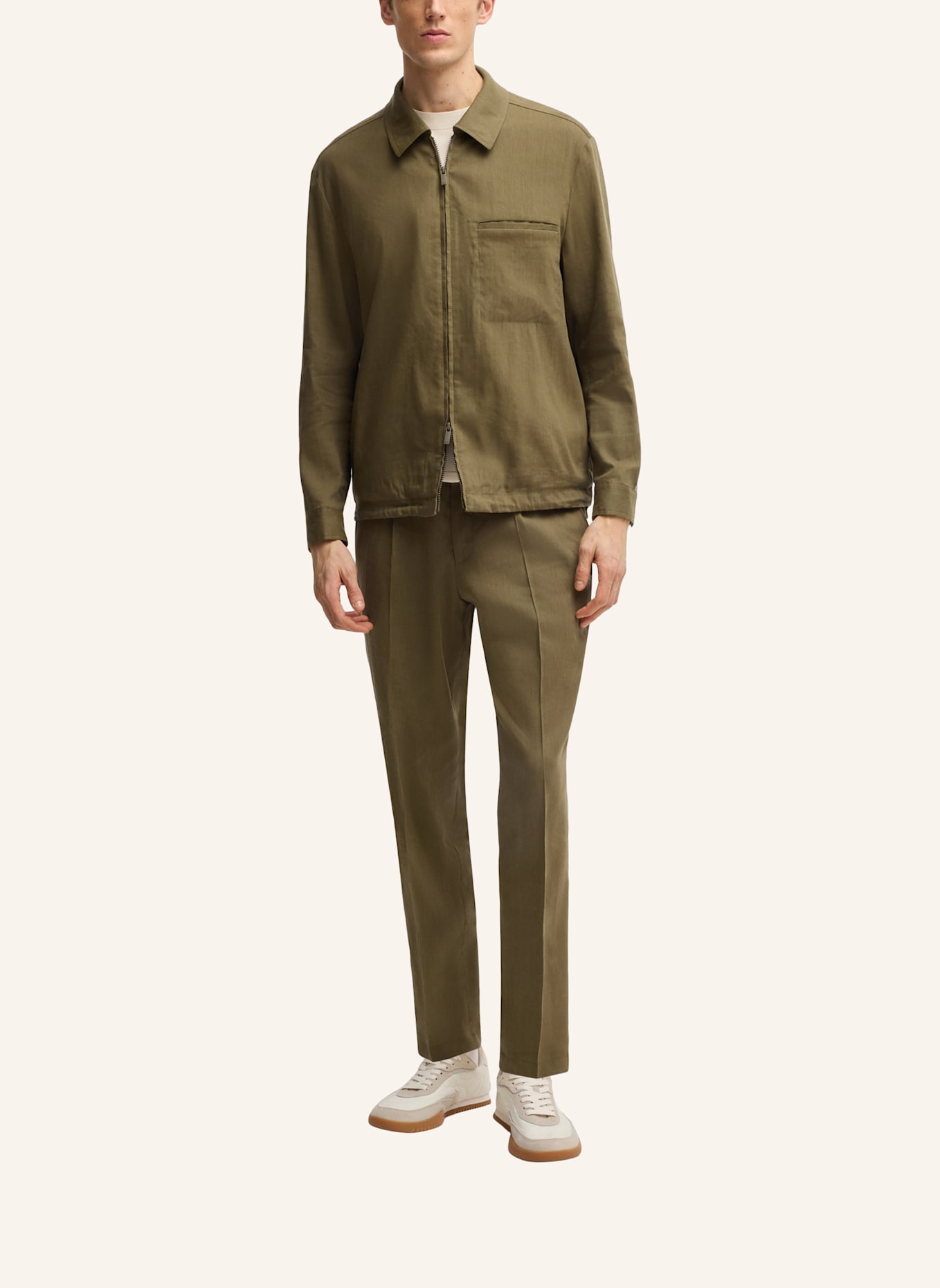 BOSS Blazer P-CARPER-ZIP-WG-252 Relaxed Fit: DUNKELGRÜN