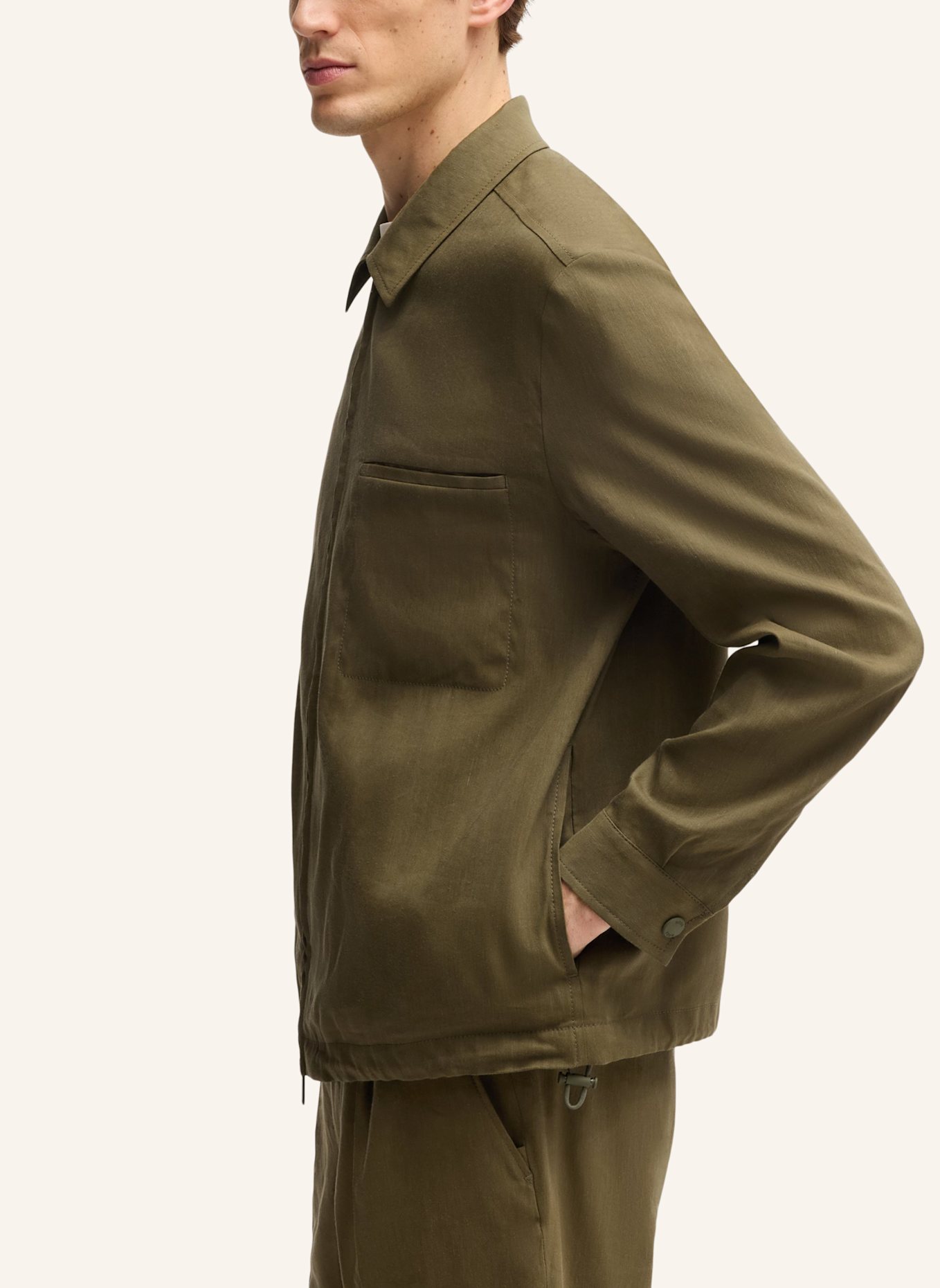 BOSS Blazer P-CARPER-ZIP-WG-252 Relaxed Fit: DUNKELGRÜN