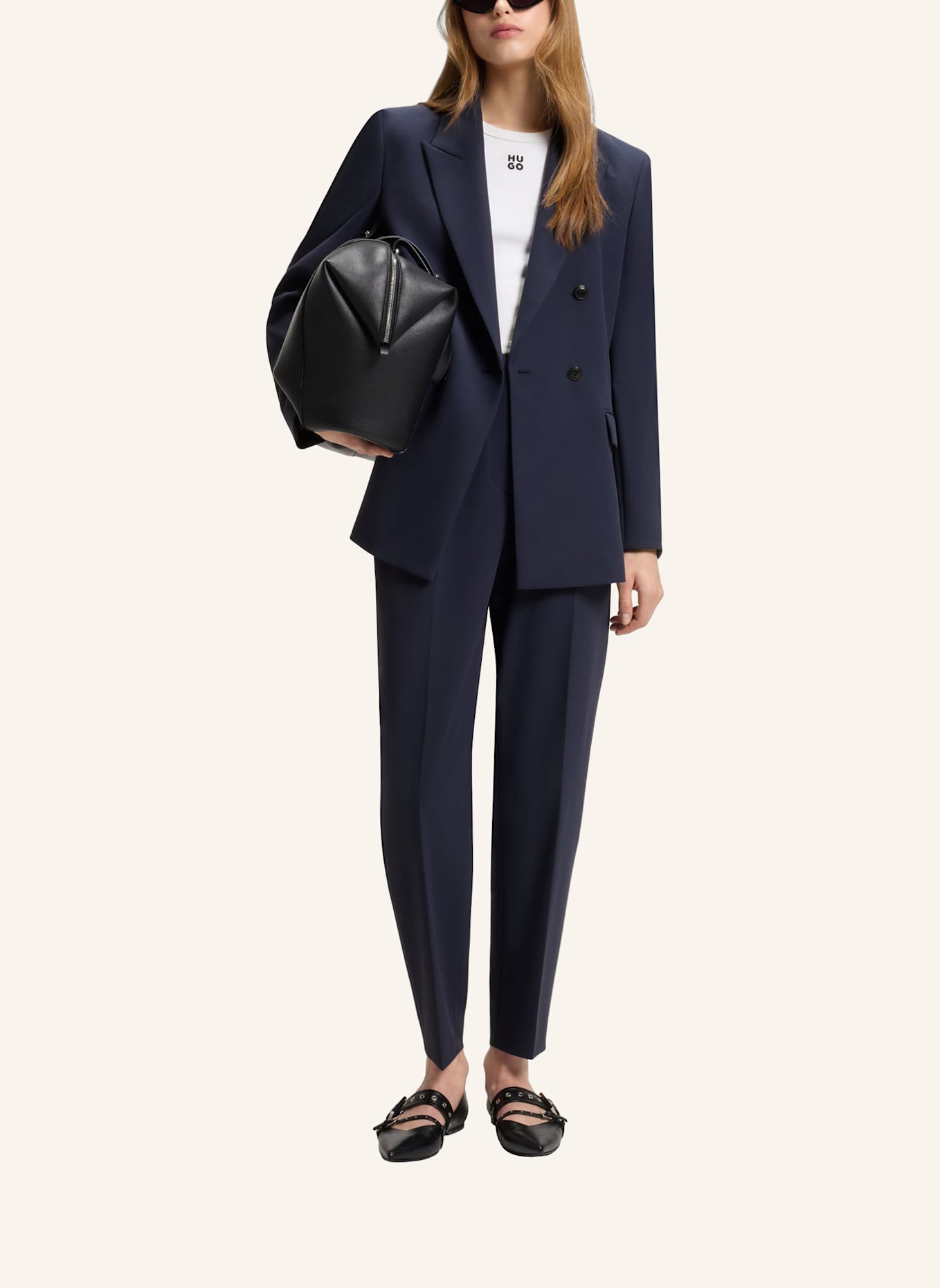 HUGO Blazer AMILEA Relaxed Fit: DUNKELBLAU