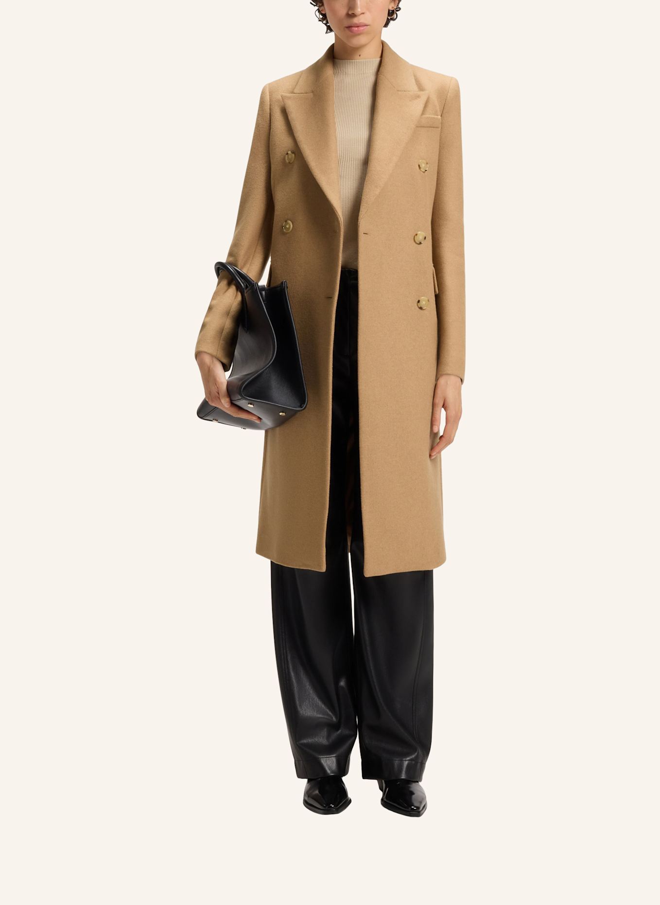 BOSS Klassischer Mantel CALLAF Regular Fit: BEIGE