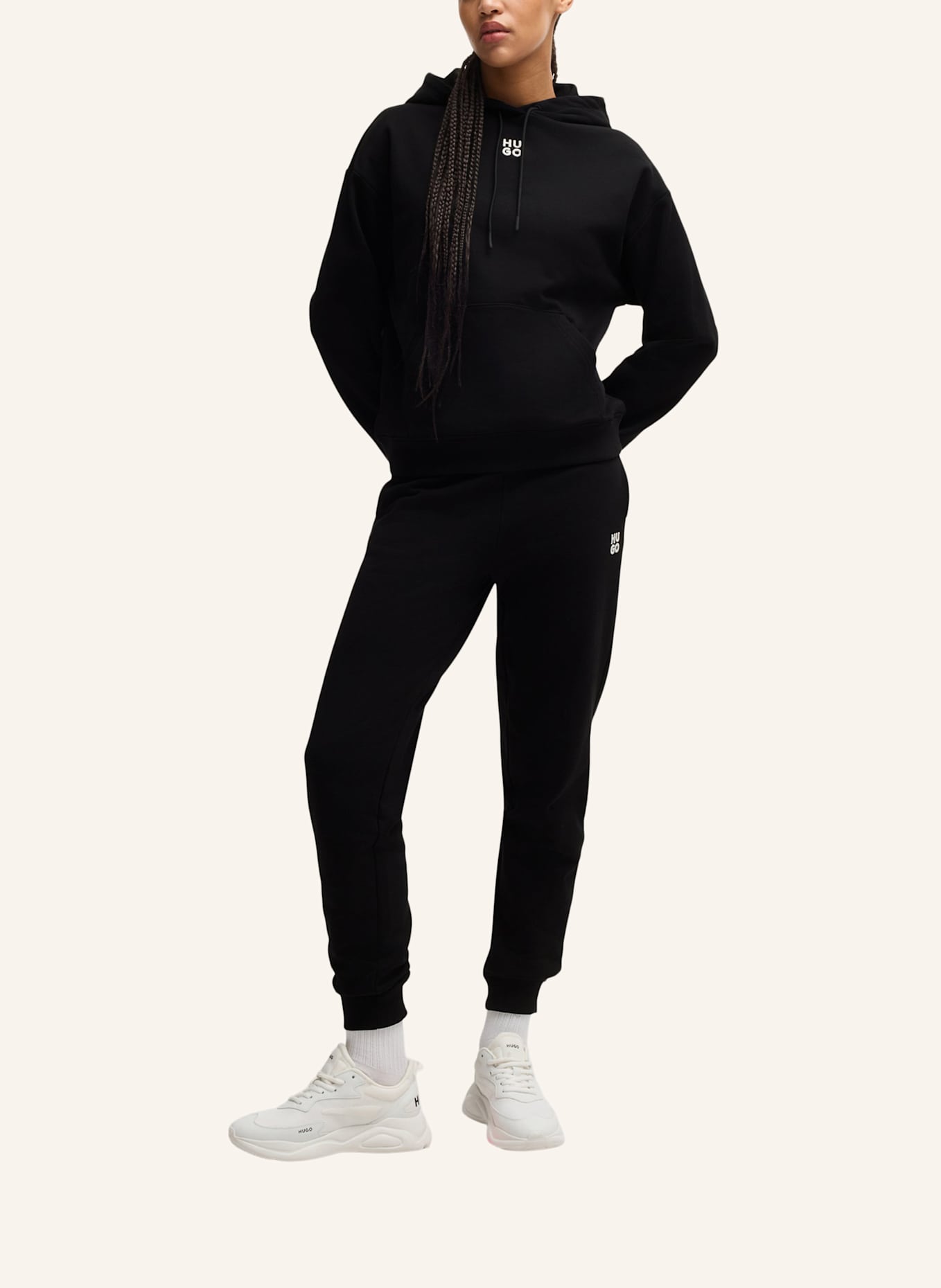 HUGO Casual Hose NELFINIA Regular Fit: SCHWARZ