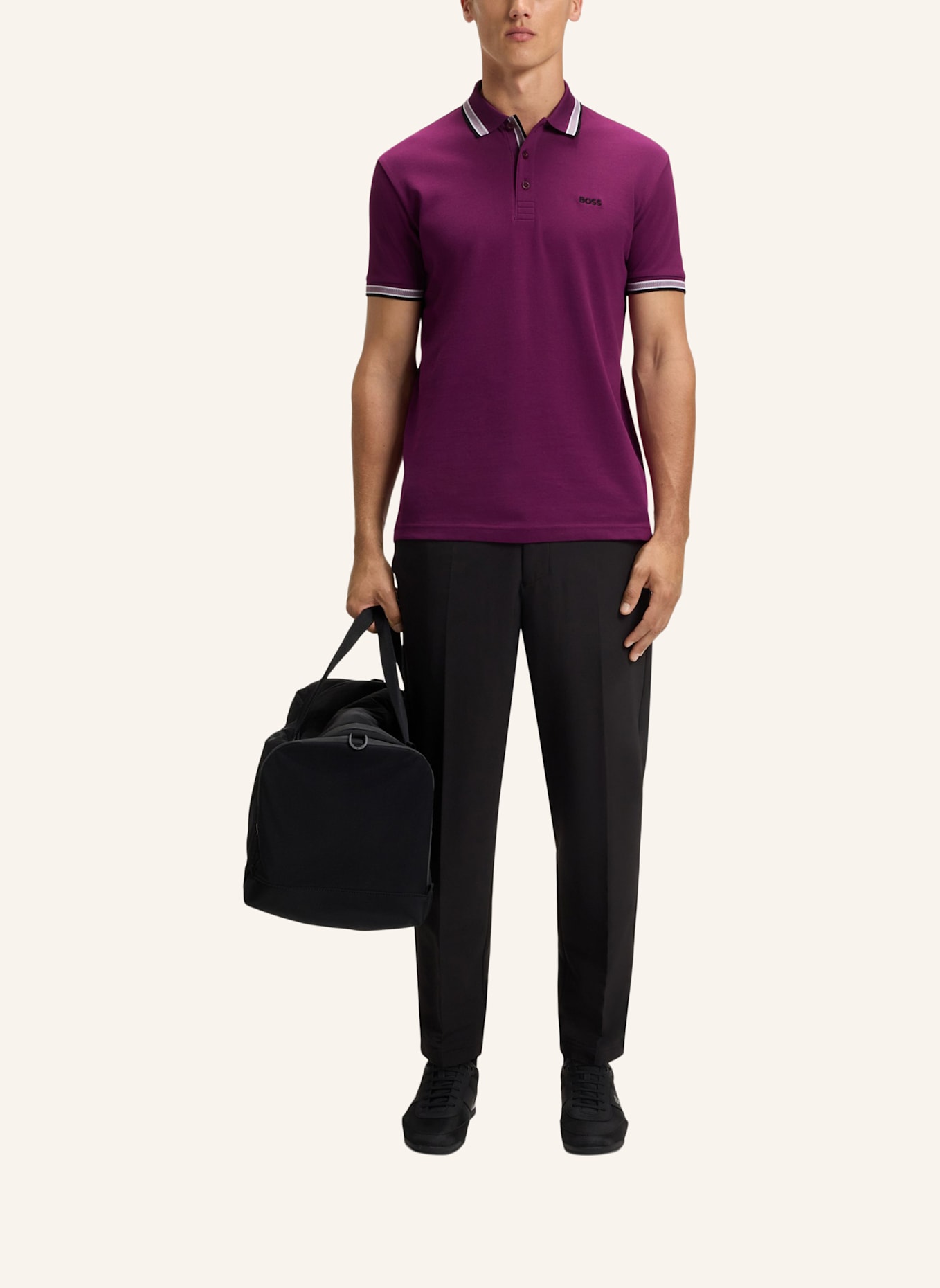 BOSS Piqué-Poloshirt PADDY CURVED Regular Fit: PINK