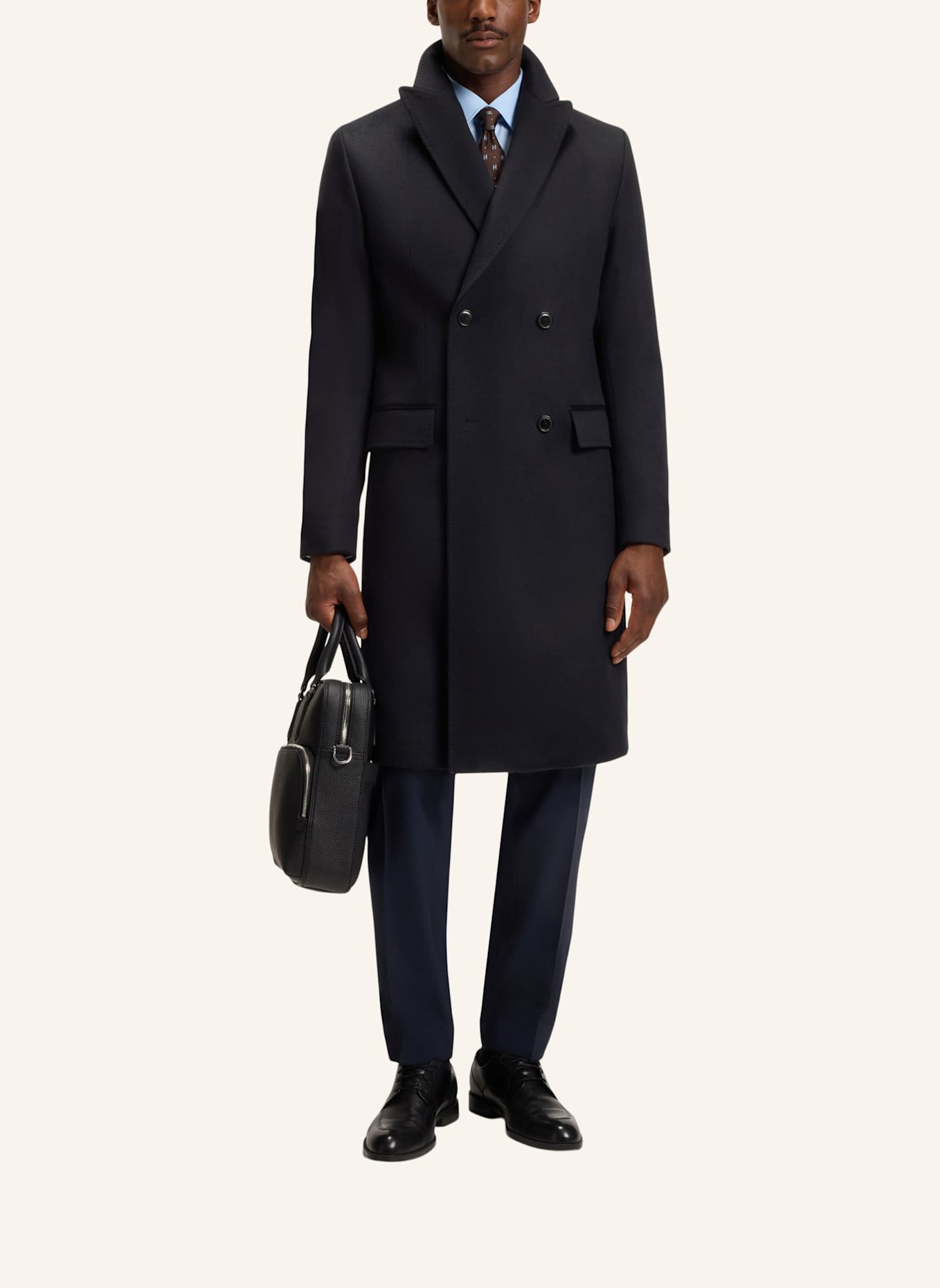 BOSS Klassischer Mantel H-HYDE-DB-PEAK-234 Slim Fit: DUNKELBLAU