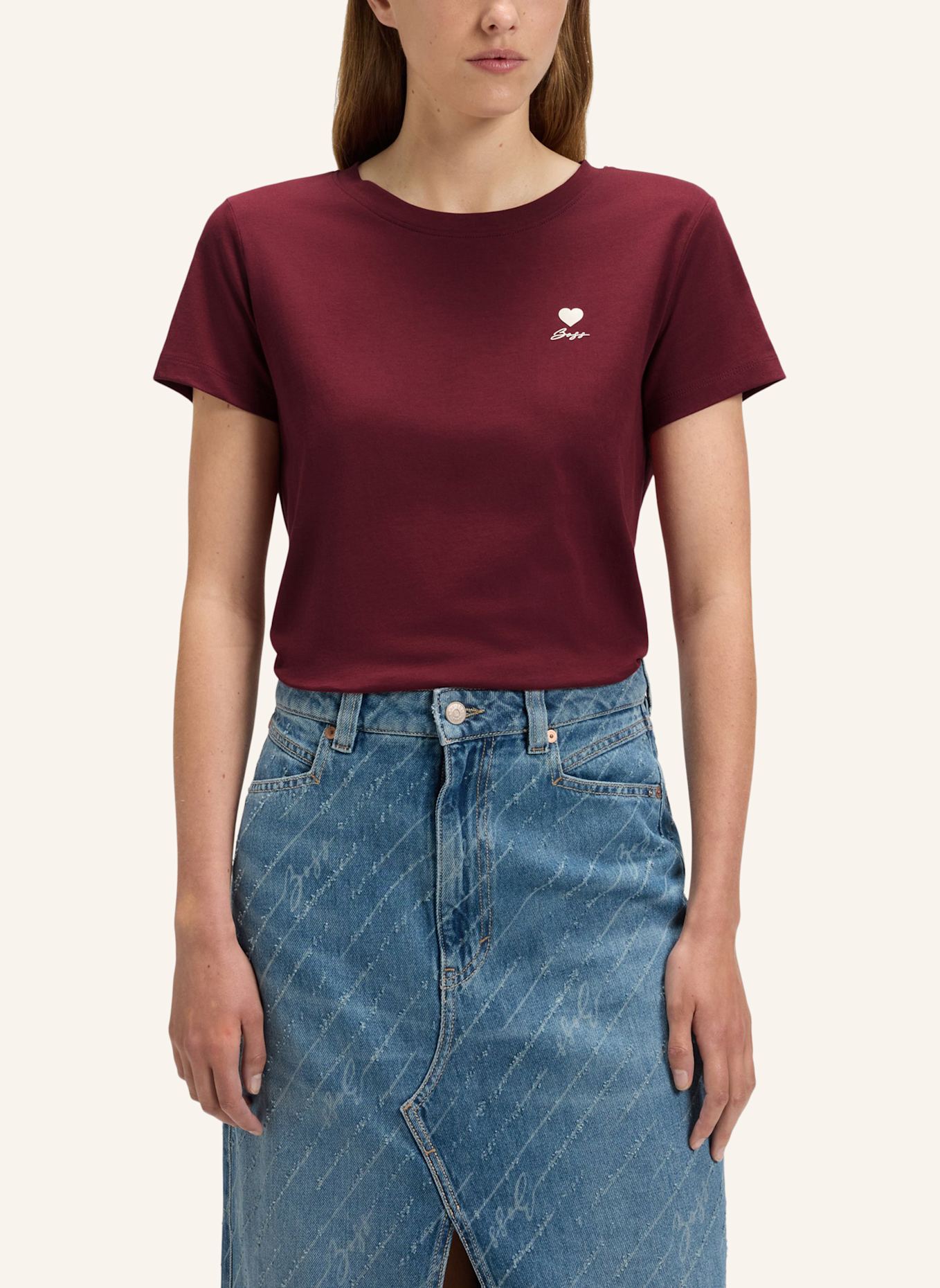BOSS T-Shirt C_ESOGO_3 Regular Fit: DUNKELROT