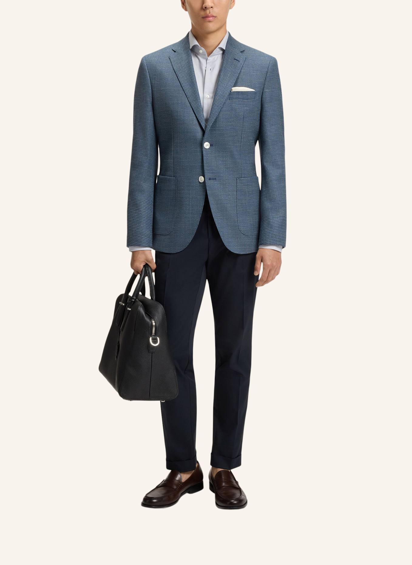 BOSS Business Hose C-GENIUS-PLTUWG-253F Slim Fit: DUNKELBLAU