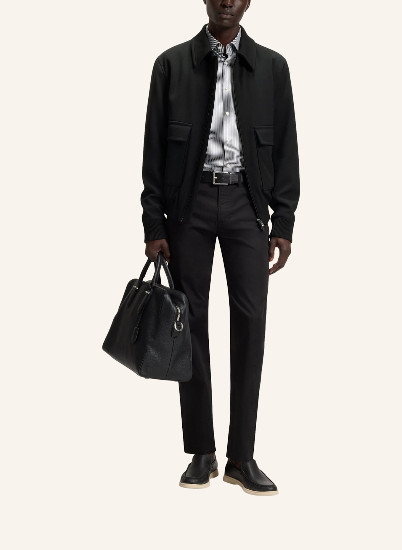 BOSS Klassischer Mantel H-CHARLY-253 Regular Fit: SCHWARZ