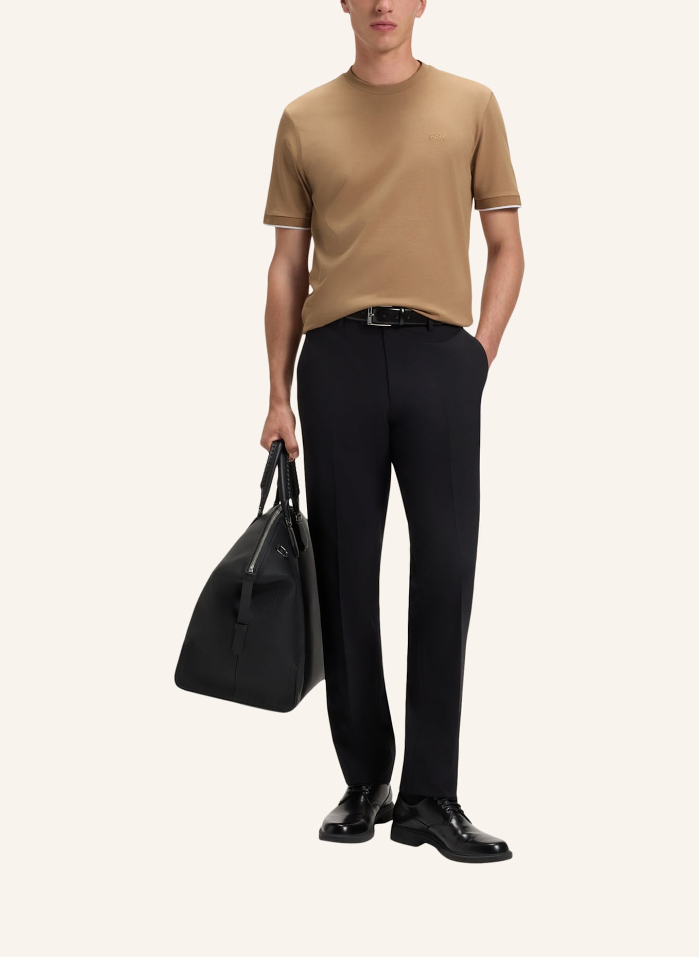 BOSS T-Shirt THOMPSON 250_IN Regular Fit: BEIGE