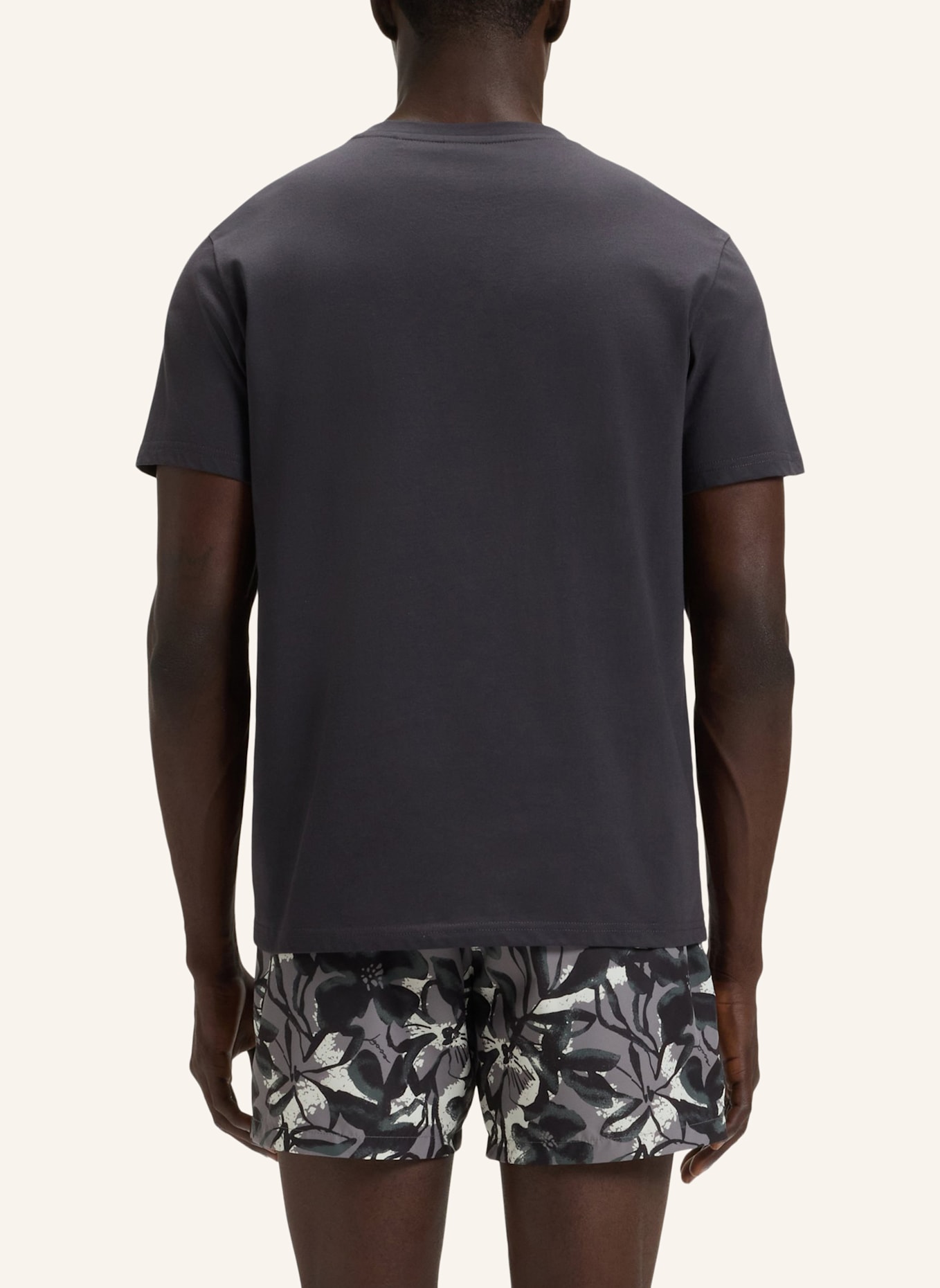 BOSS Strand-Oberteil T-SHIRT RN Regular Fit: DUNKELGRAU