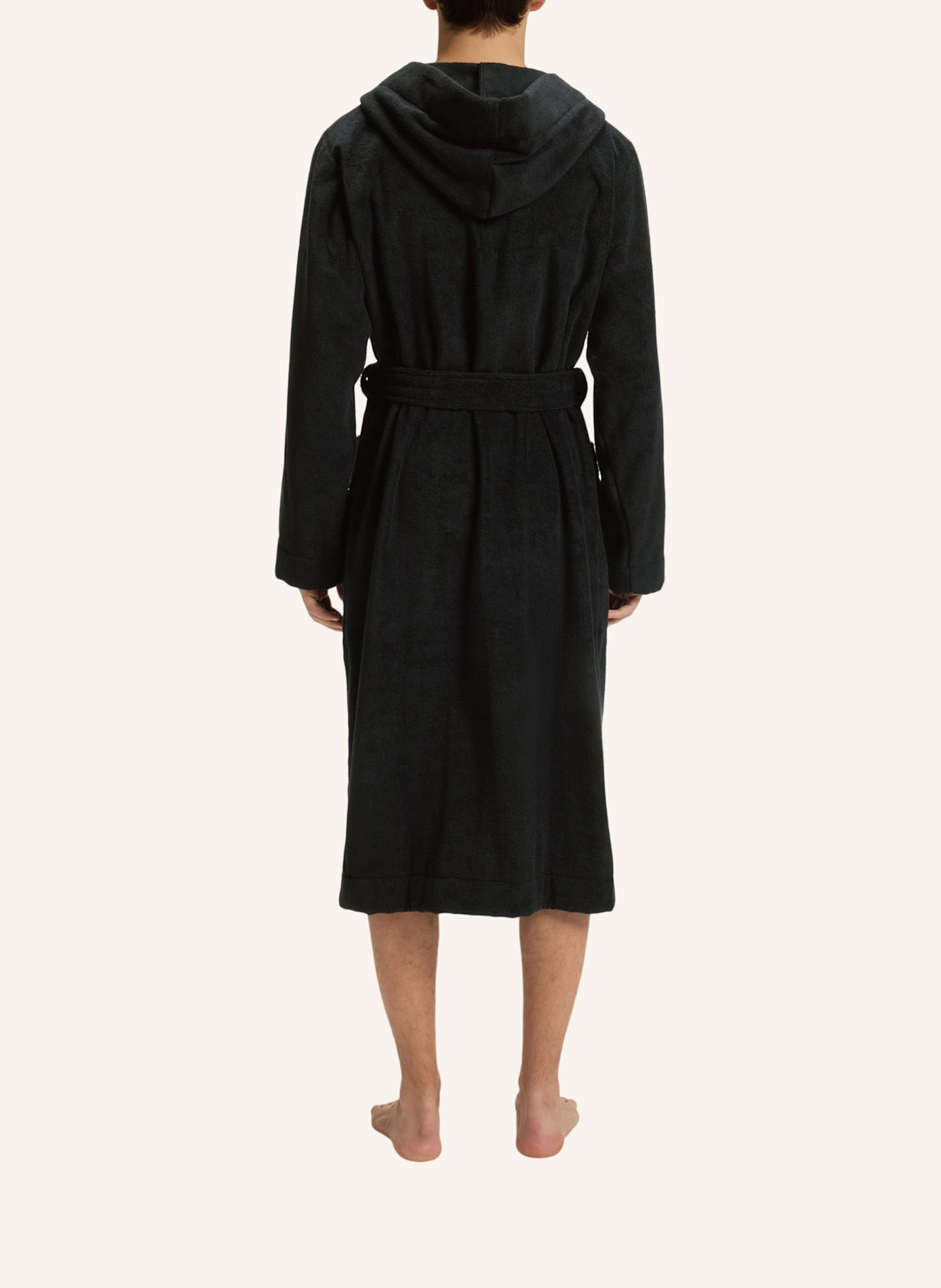 HUGO Morgenmantel TERRY GOWN HOODED: SCHWARZ