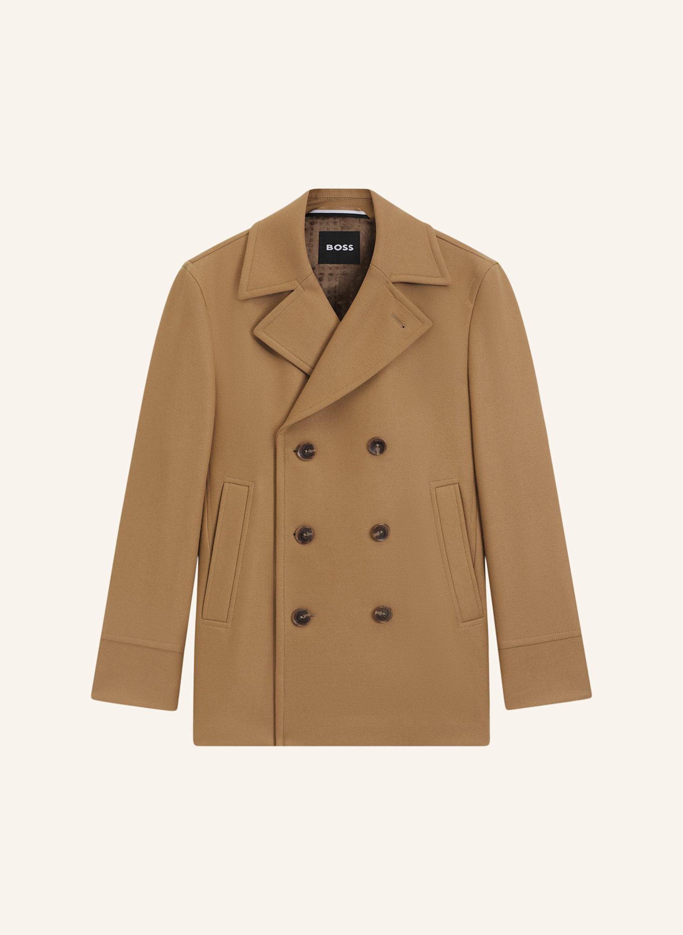 BOSS Klassischer Mantel H-HYDE-PCOAT-234 Slim Fit: BEIGE