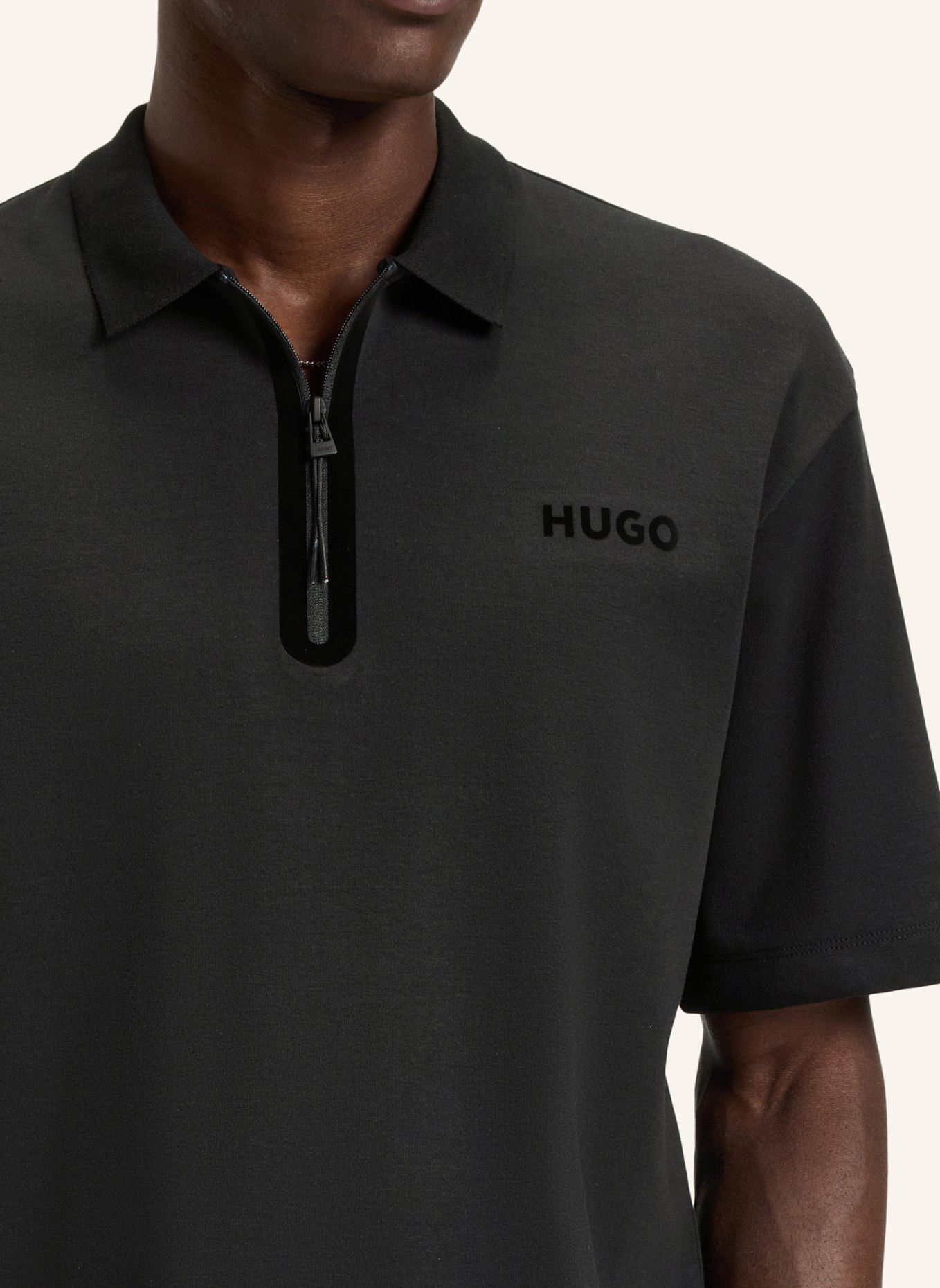HUGO Poloshirt DUBILO Relaxed Fit: SCHWARZ