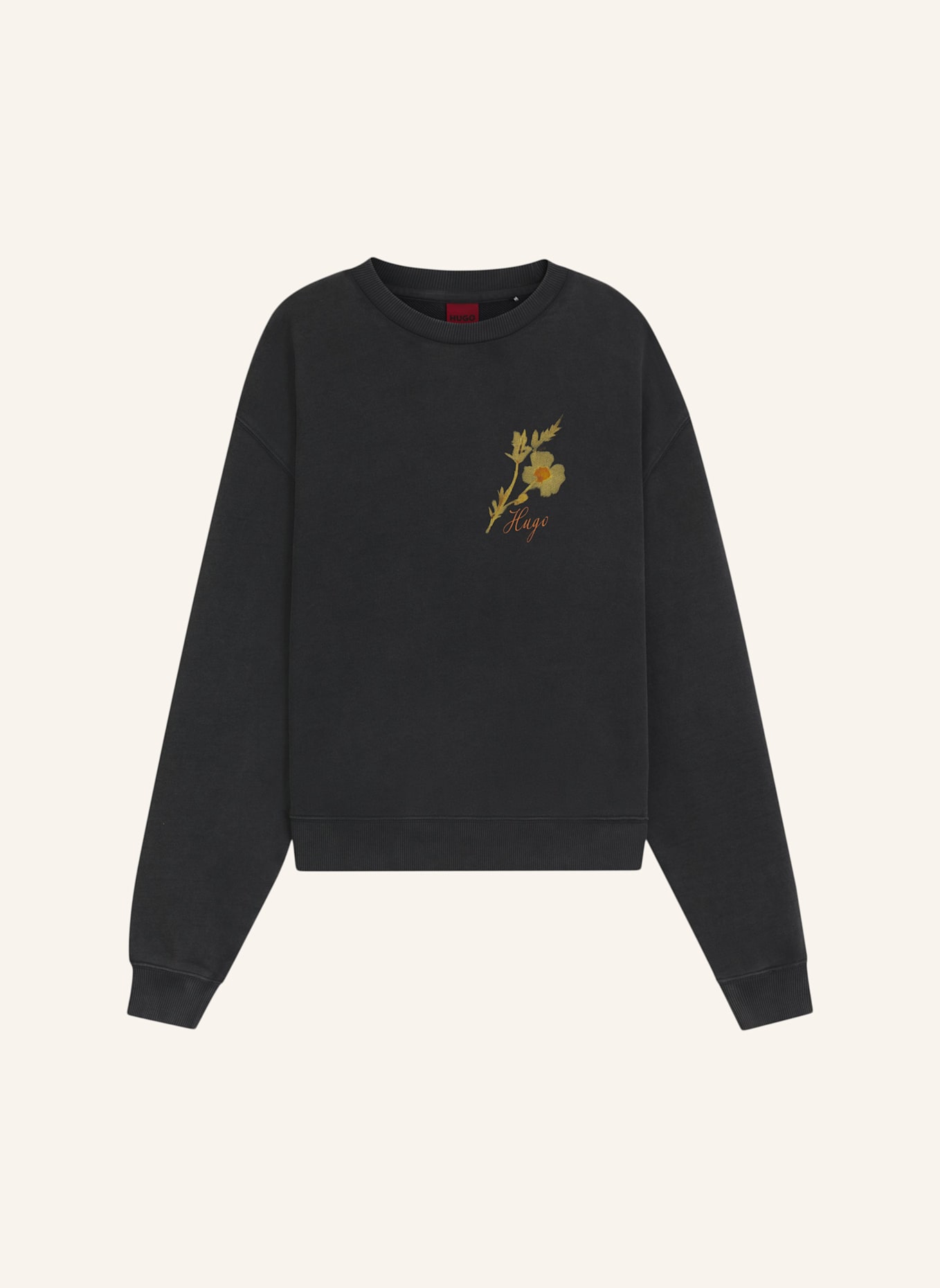 HUGO Sweatshirt DEROXINA_4 Oversize Fit: SCHWARZ