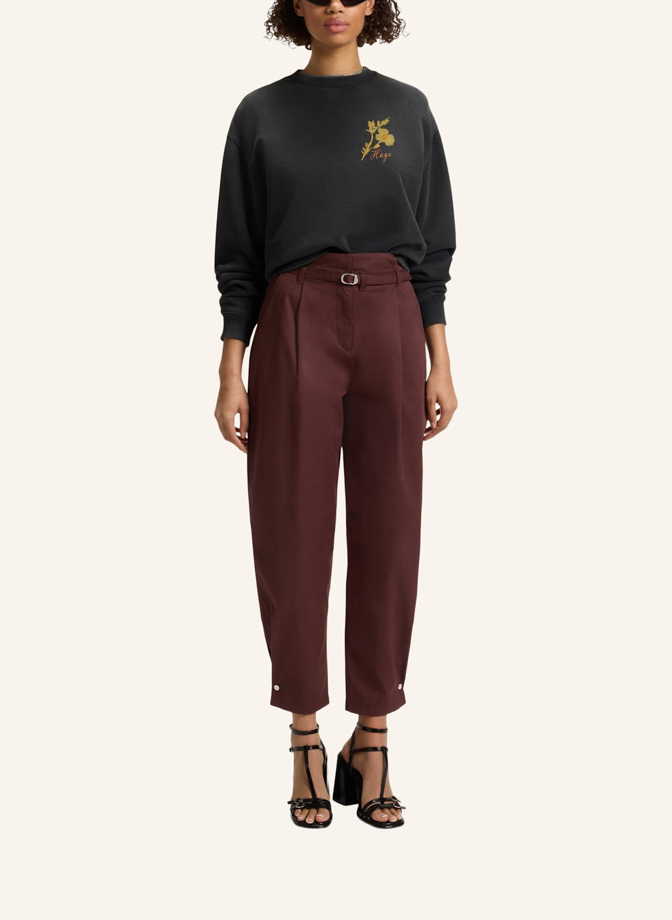 HUGO Sweatshirt DEROXINA_4 Oversize Fit: SCHWARZ