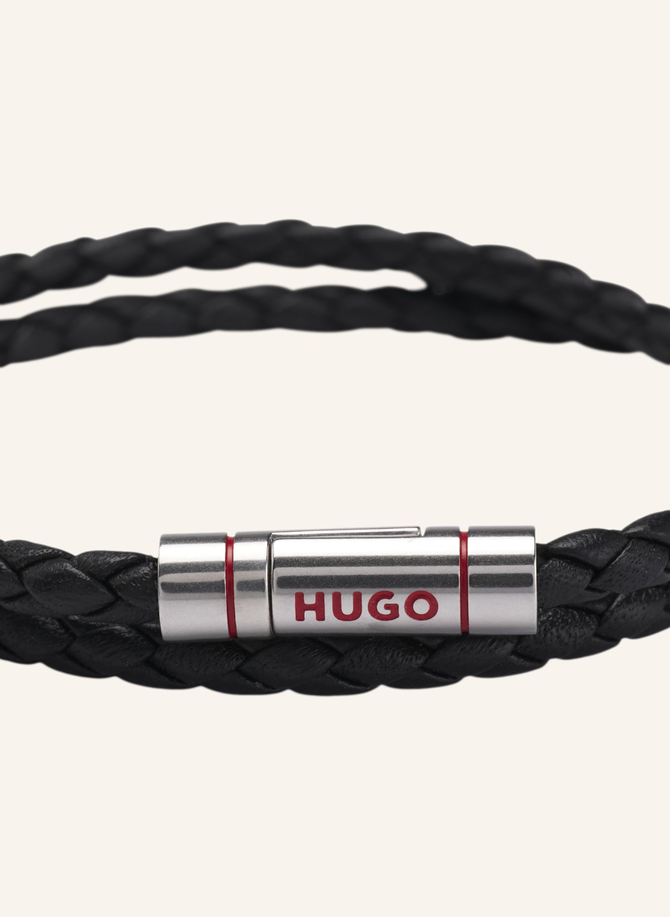 HUGO Armband E-DOUBLEBRAID2-BRA: SCHWARZ