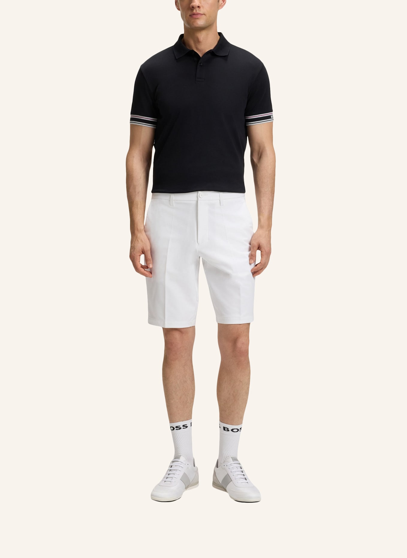 BOSS Short S_COMMUTER_10.5 INCH Slim Fit: WEISS