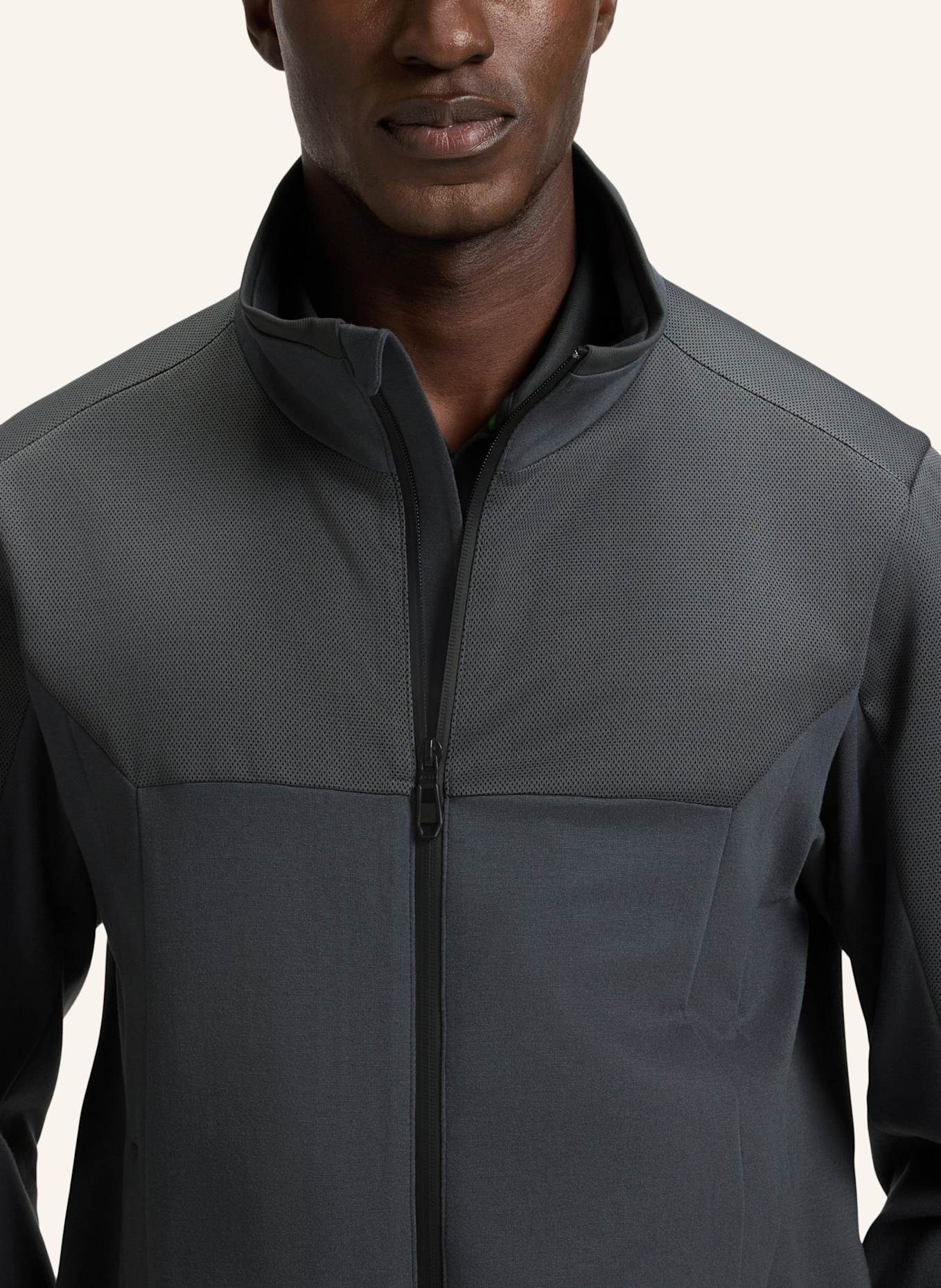 BOSS Casual Jacke J_JORD TENNIS RETRO Regular Fit: DUNKELGRAU