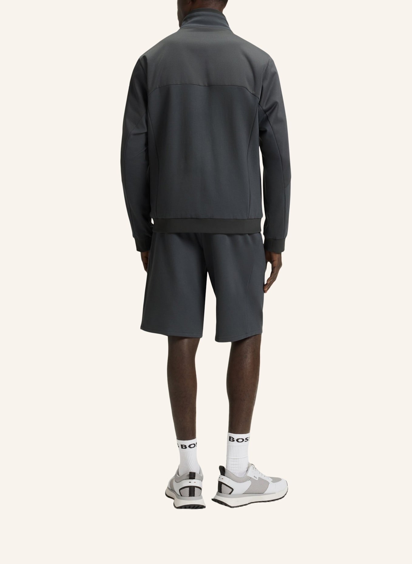 BOSS Casual Jacke J_JORD TENNIS RETRO Regular Fit: DUNKELGRAU