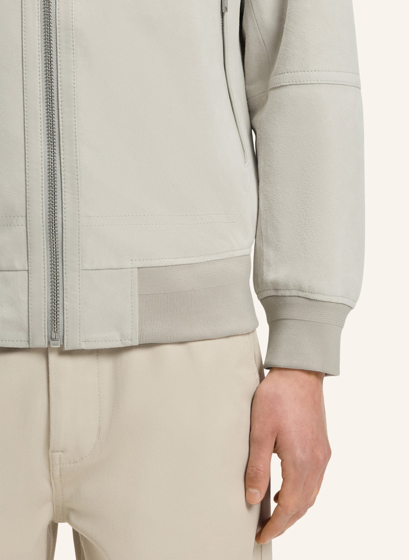 BOSS Lederjacke JOHICE Regular Fit: BEIGE