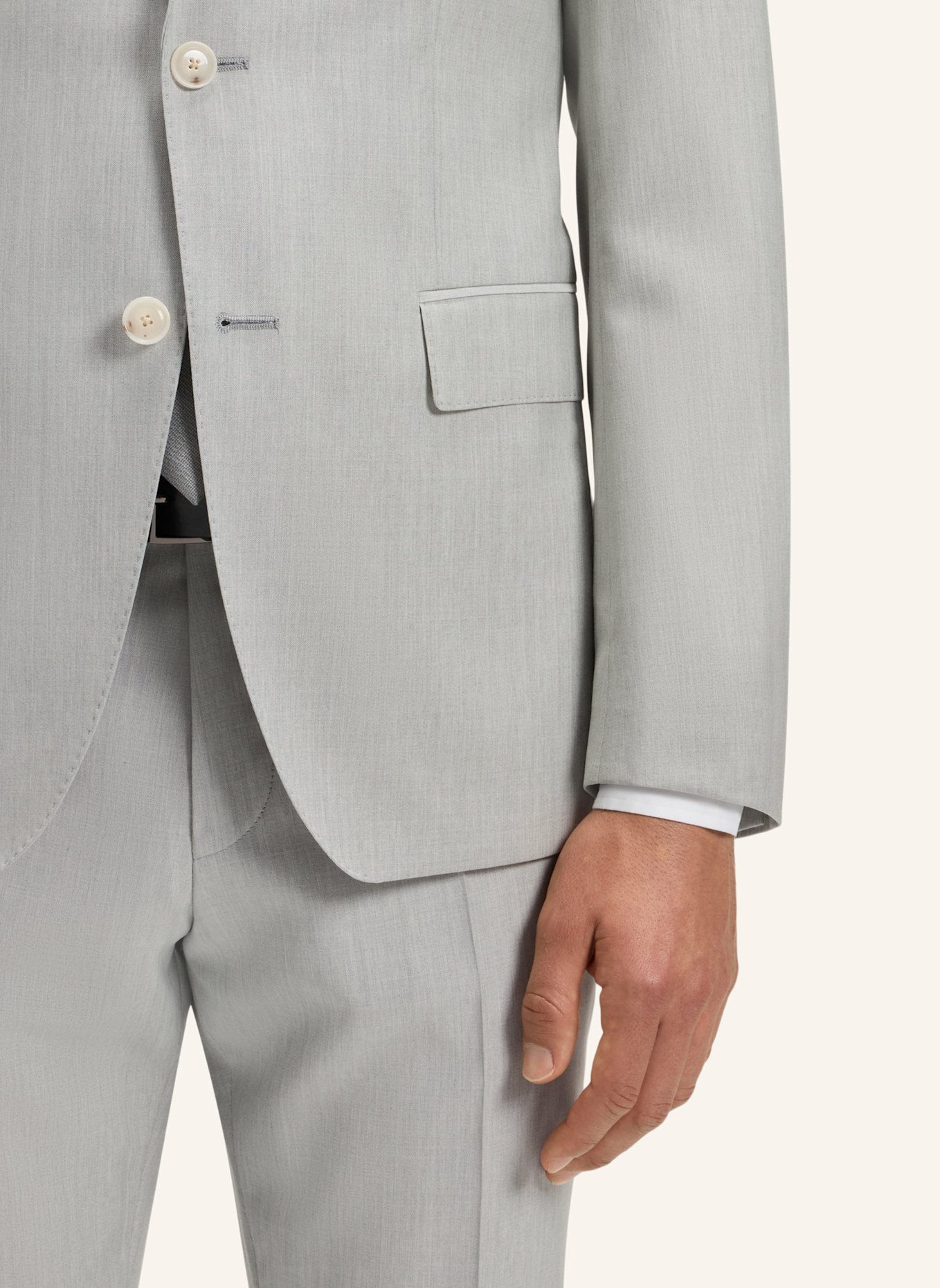 BOSS Business Anzug H-HUGE-2PCS-PEAK-242 Slim Fit: SILBER