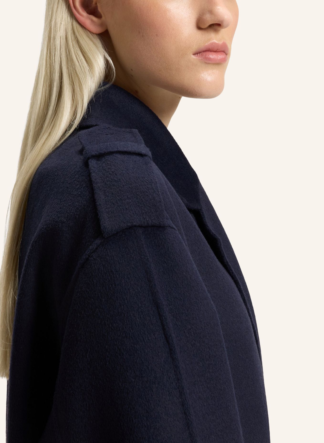 HUGO Klassischer Mantel MELUMA-1_DF Oversize Fit: DUNKELBLAU