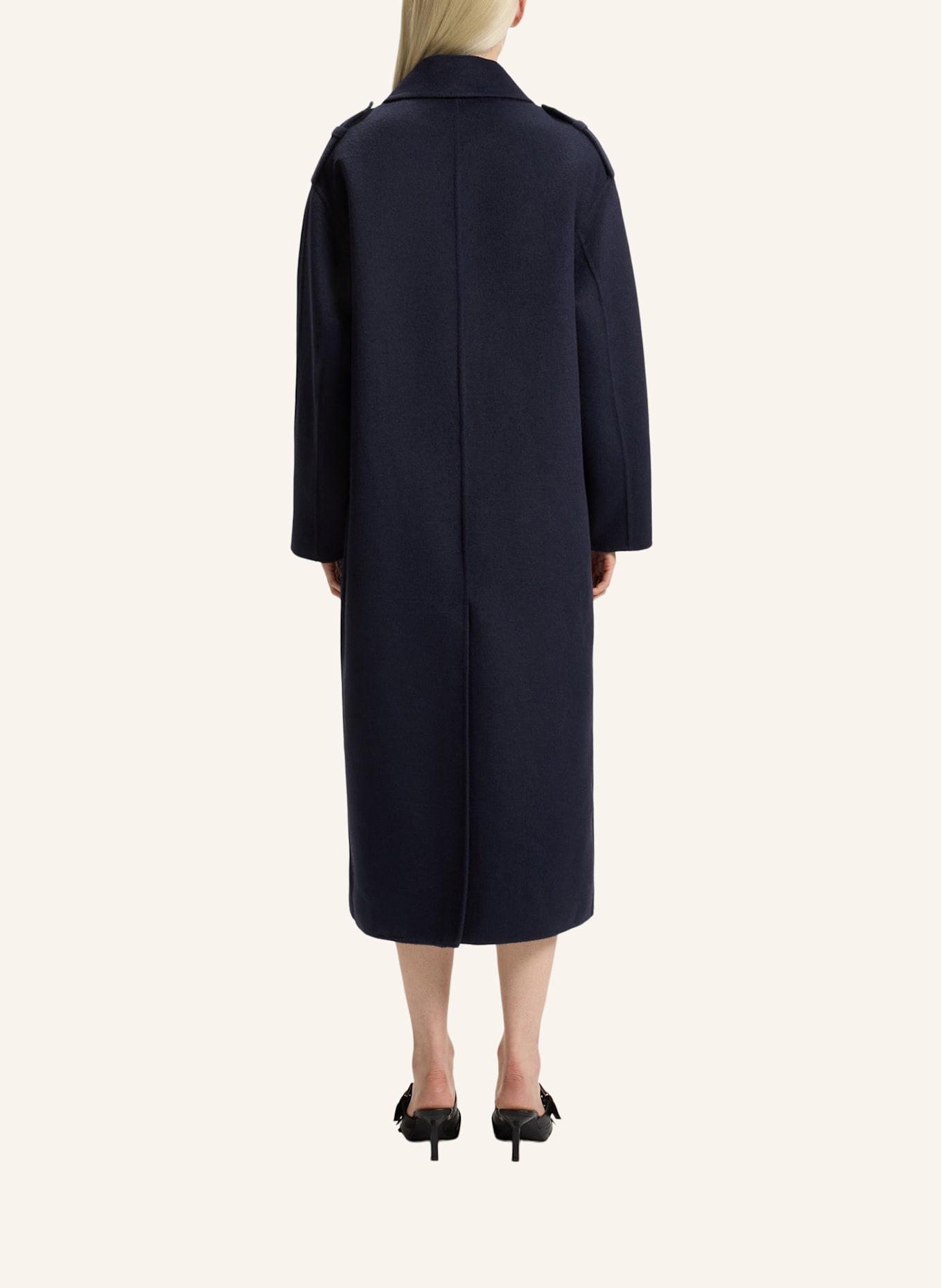 HUGO Klassischer Mantel MELUMA-1_DF Oversize Fit: DUNKELBLAU