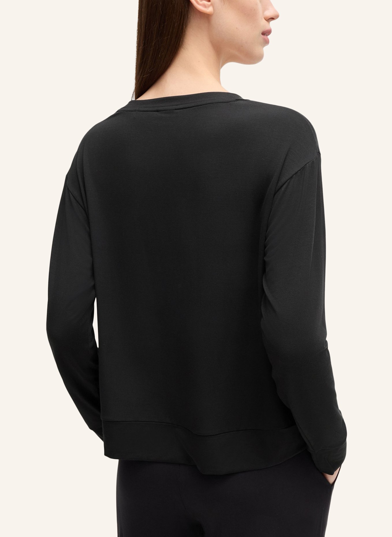 HUGO Pyjama-Oberteil UNITE_LS-SHIRT Relaxed Fit: SCHWARZ