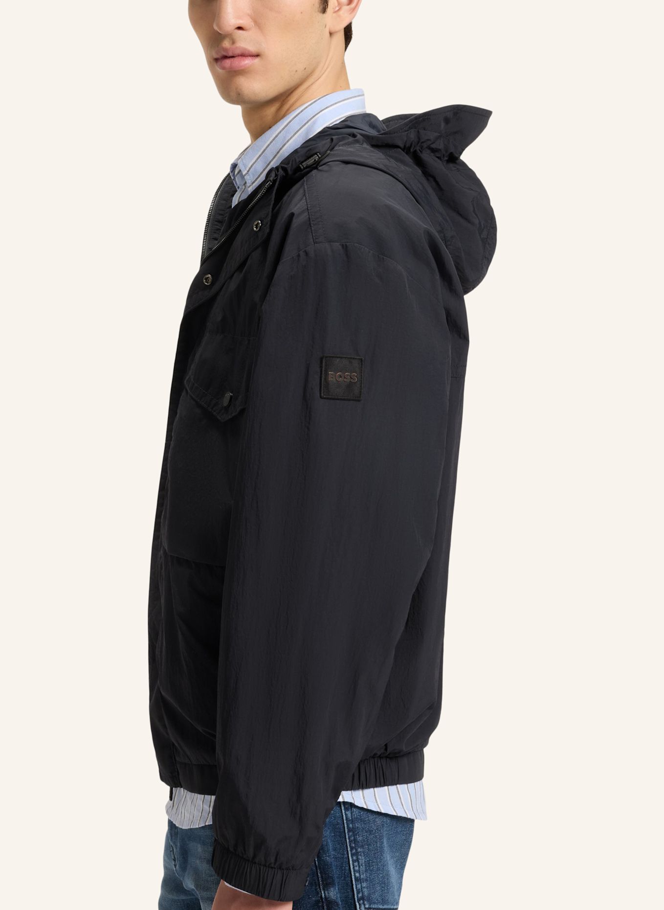 BOSS Casual Jacke OMUSK-W Oversize Fit: DUNKELBLAU