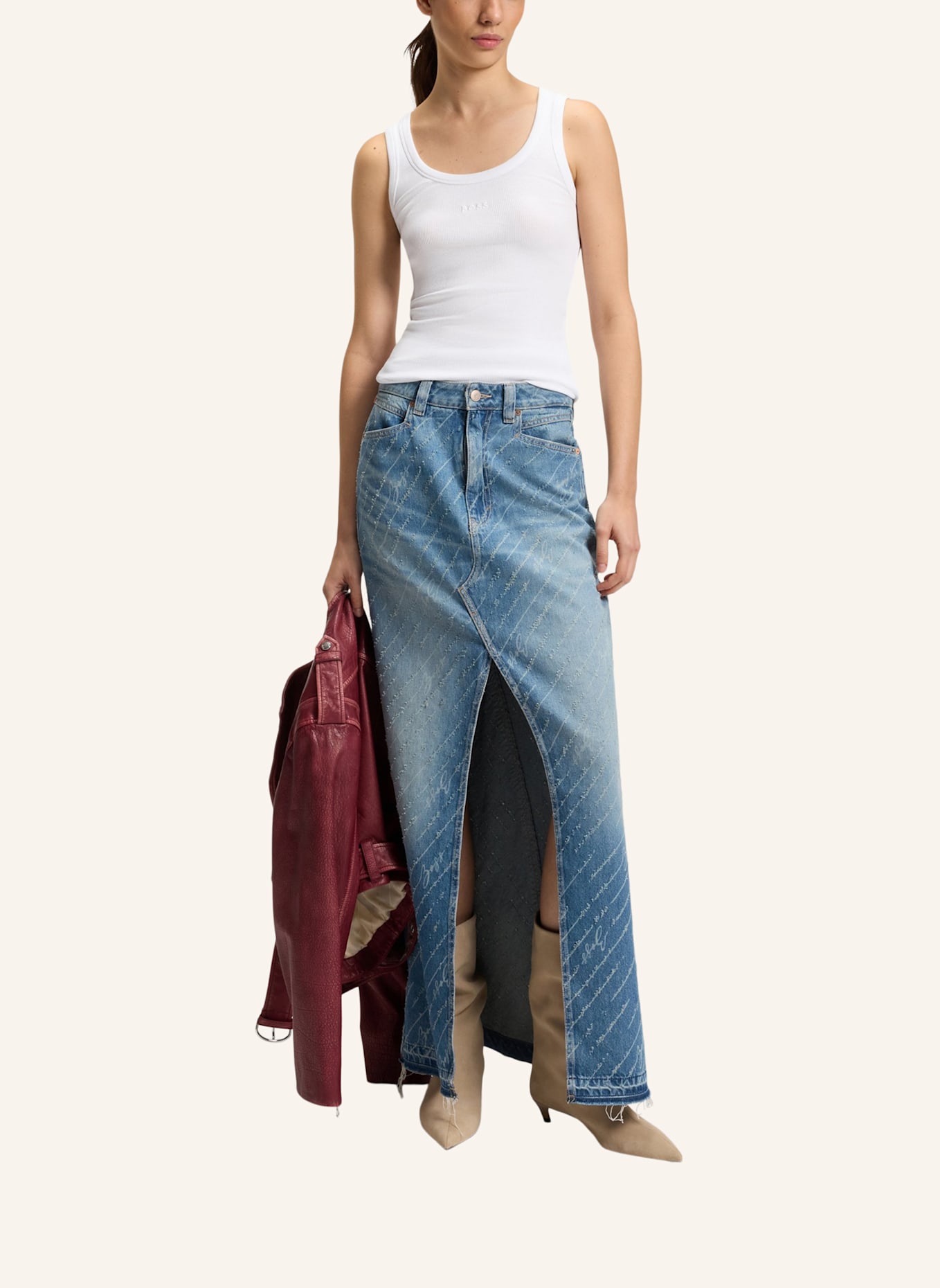 BOSS Casual Top C_EMATITE Slim Fit: WEISS