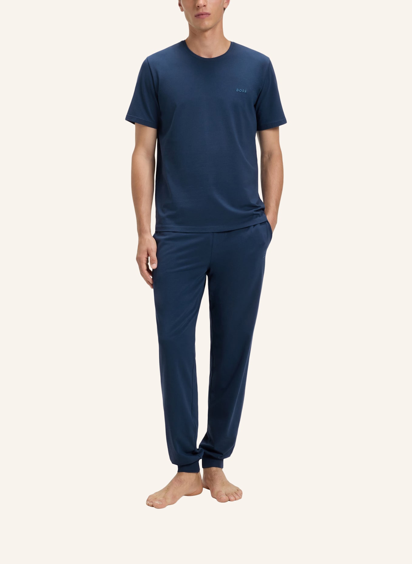 BOSS Loungewear Oberteil MIX&MATCH T-SHIRT R Regular Fit: BLAU