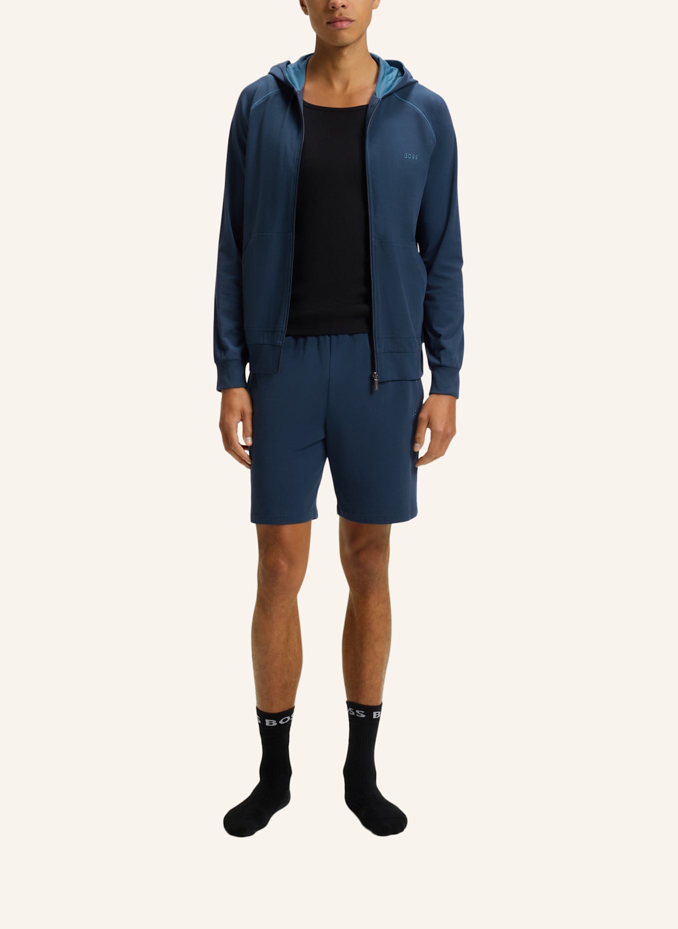 BOSS Loungewear Jacke MIX&MATCH JACKET H Regular Fit: BLAU