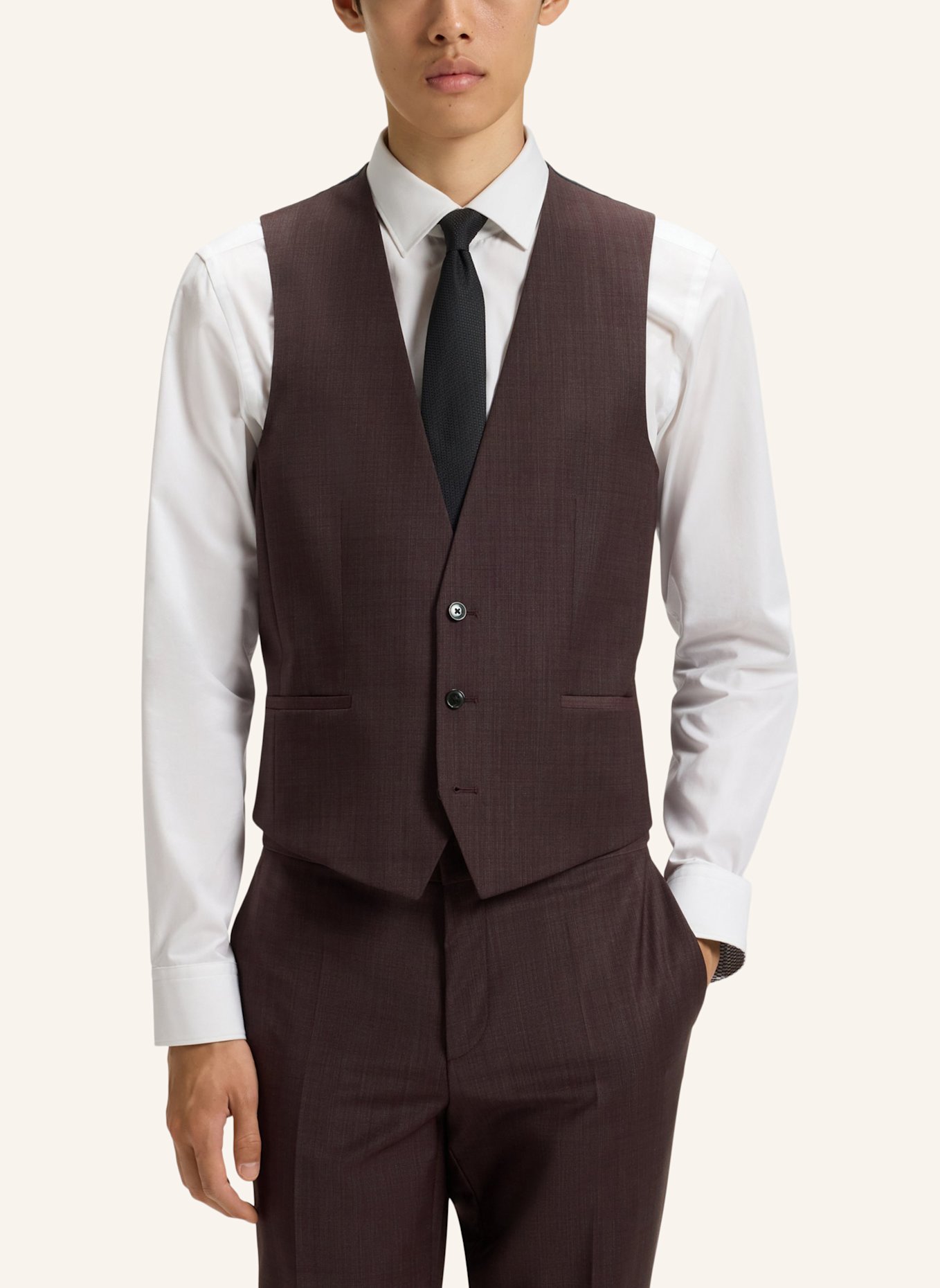 HUGO Business Anzug HENRY/GETLIN242V2X Slim Fit: DUNKELROT