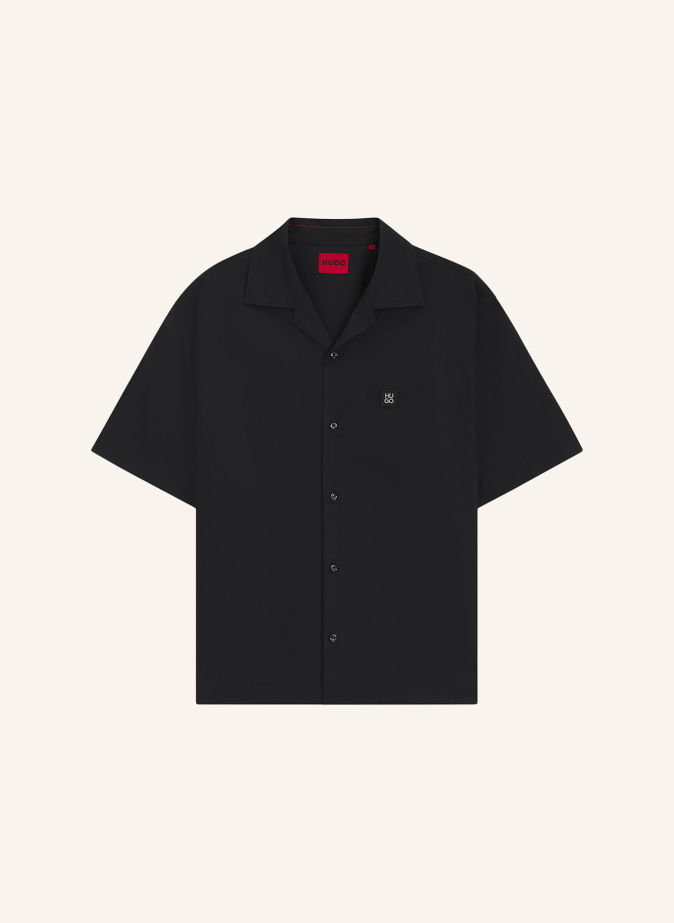 HUGO Casual Hemd ESPINO Oversize Fit: SCHWARZ