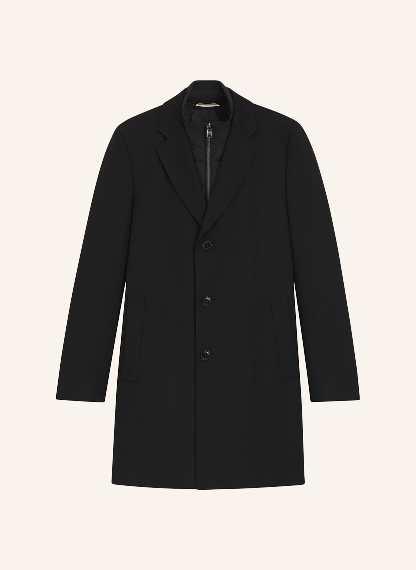 BOSS Klassischer Mantel H-HYDE-BIB-254 Slim Fit: SCHWARZ