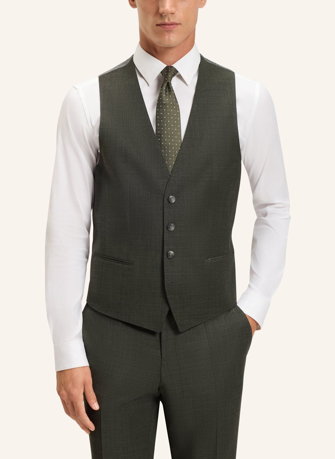 BOSS Business Anzug H-HUGE-3PCS-253 Slim Fit: BRAUN